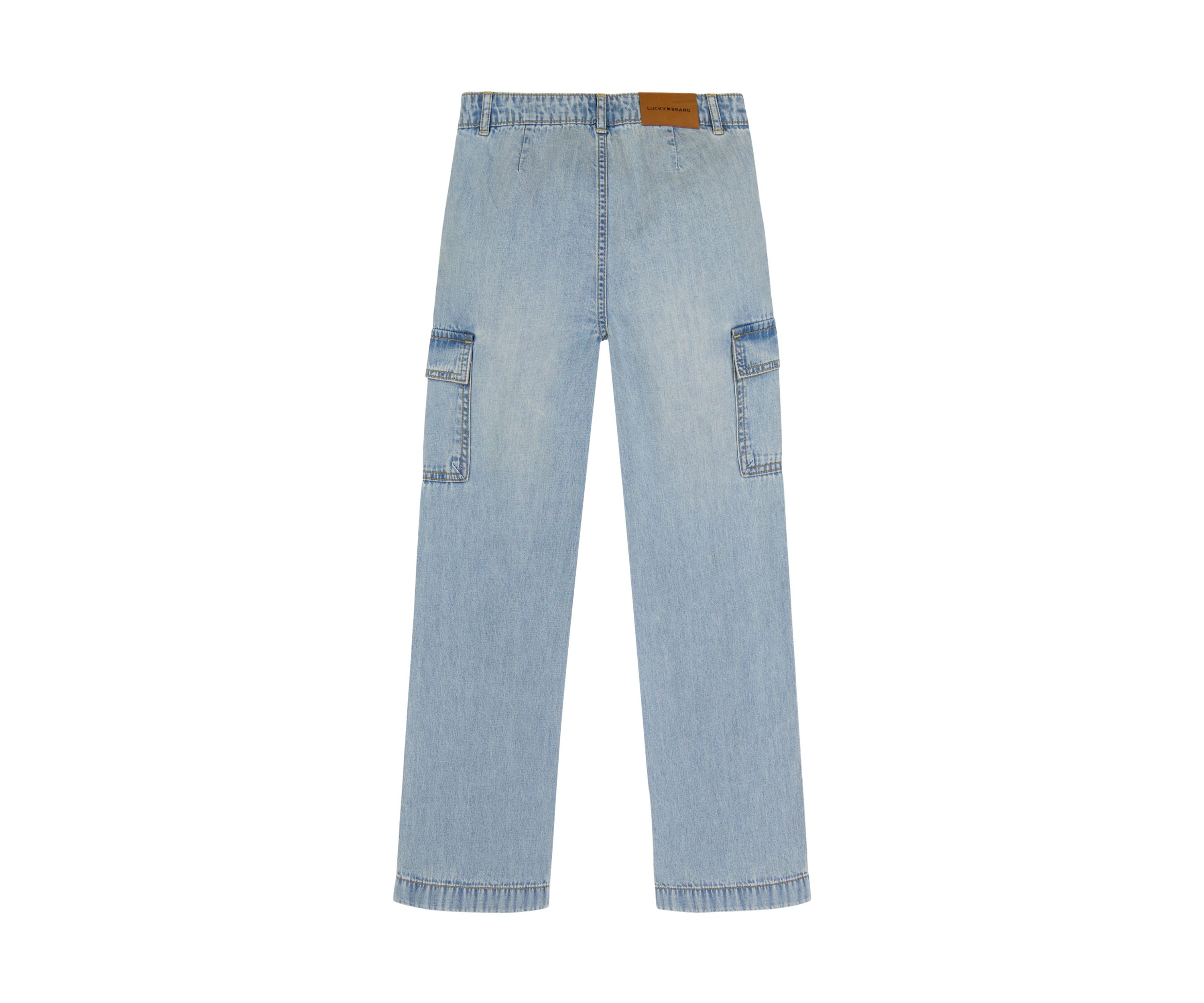 Girls 7-16 Wide Leg Demin Cargo Jeans