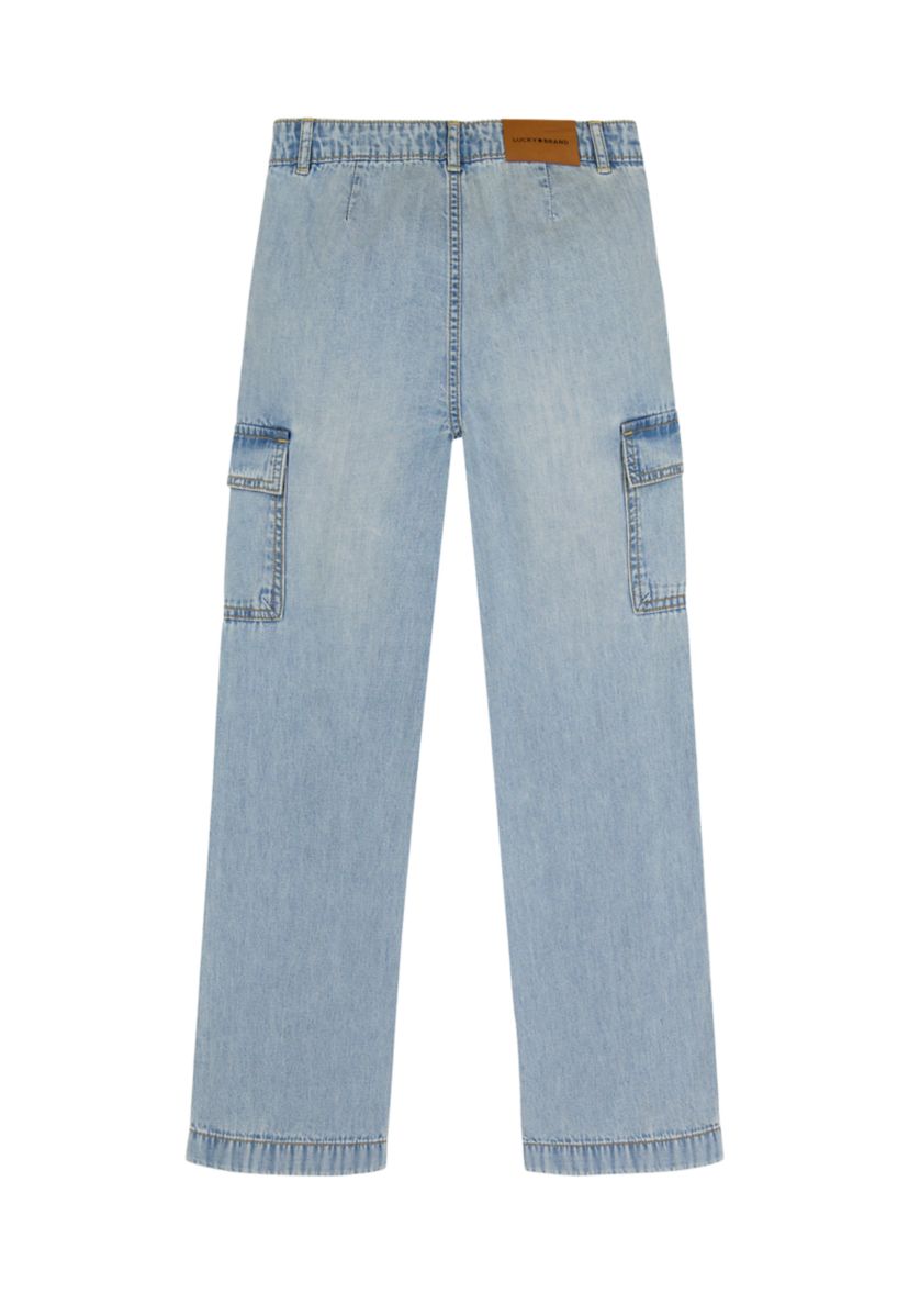 Girls 7-16 Wide Leg Demin Cargo Jeans