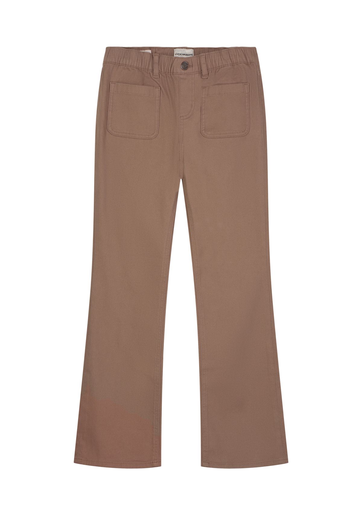 Girls 7-16 Patch Pocket Solid Flare Pants