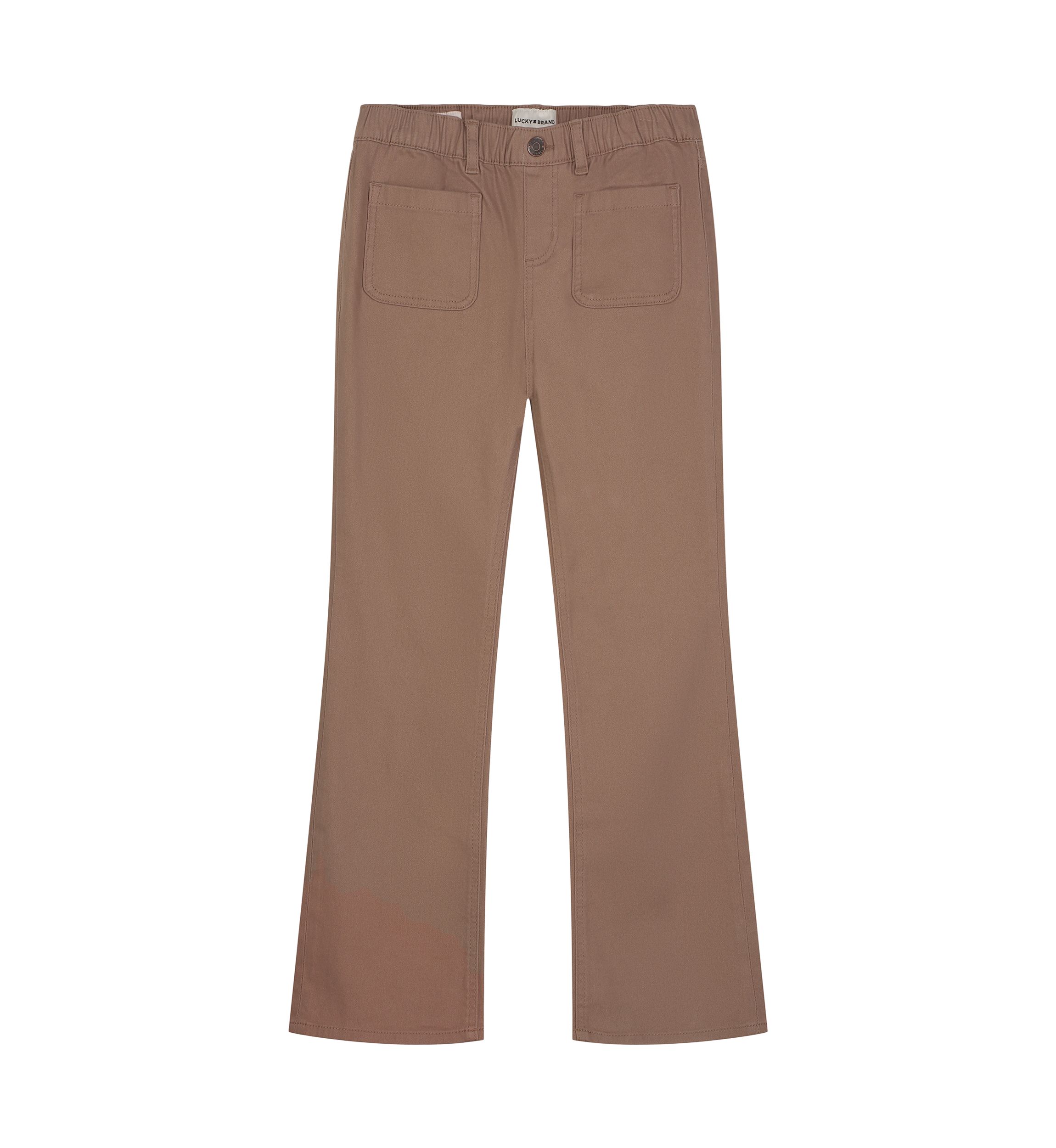 Girls 7-16 Patch Pocket Solid Flare Pants