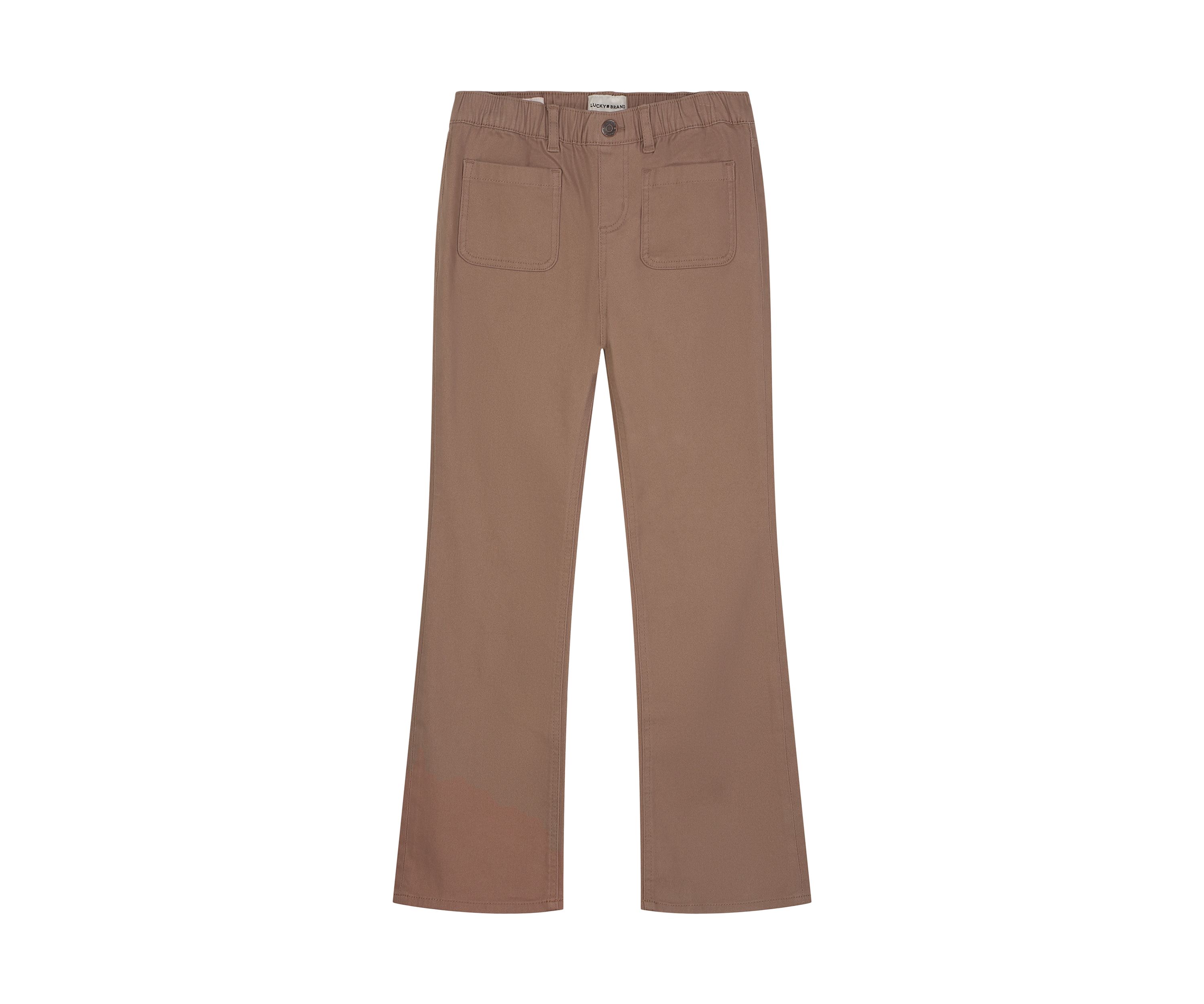 Girls 7-16 Patch Pocket Solid Flare Pants