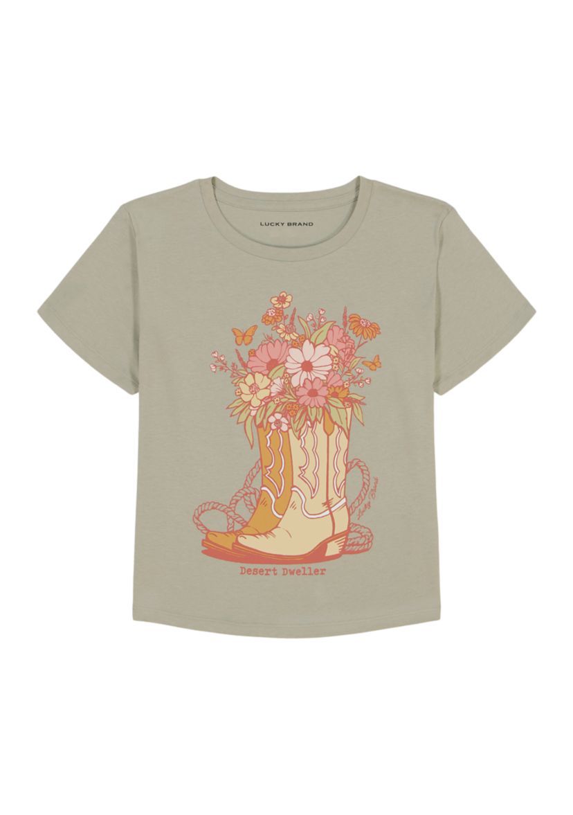 Girls 7-16 Short Sleeve Boots Graphic T-Shirt