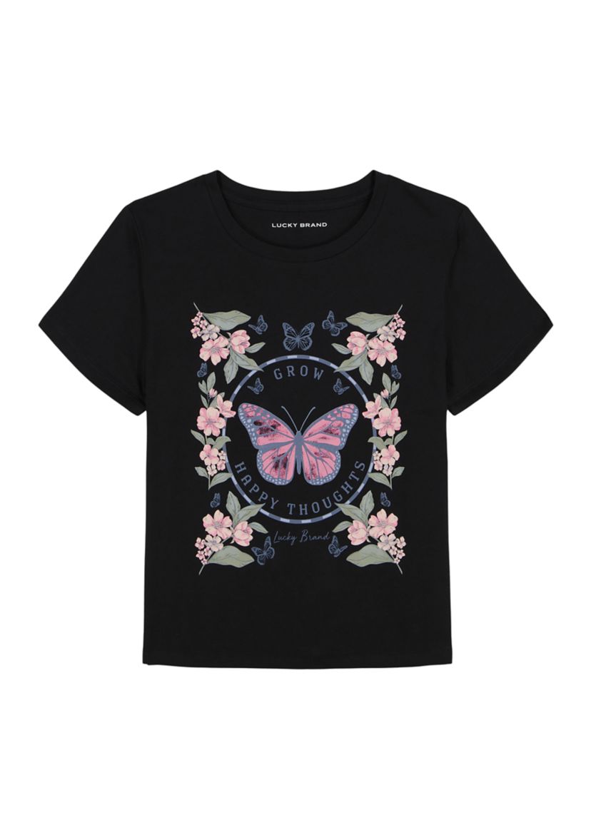 Girls 7-16 Short Sleeve Happy Thoughts T-Shirt
