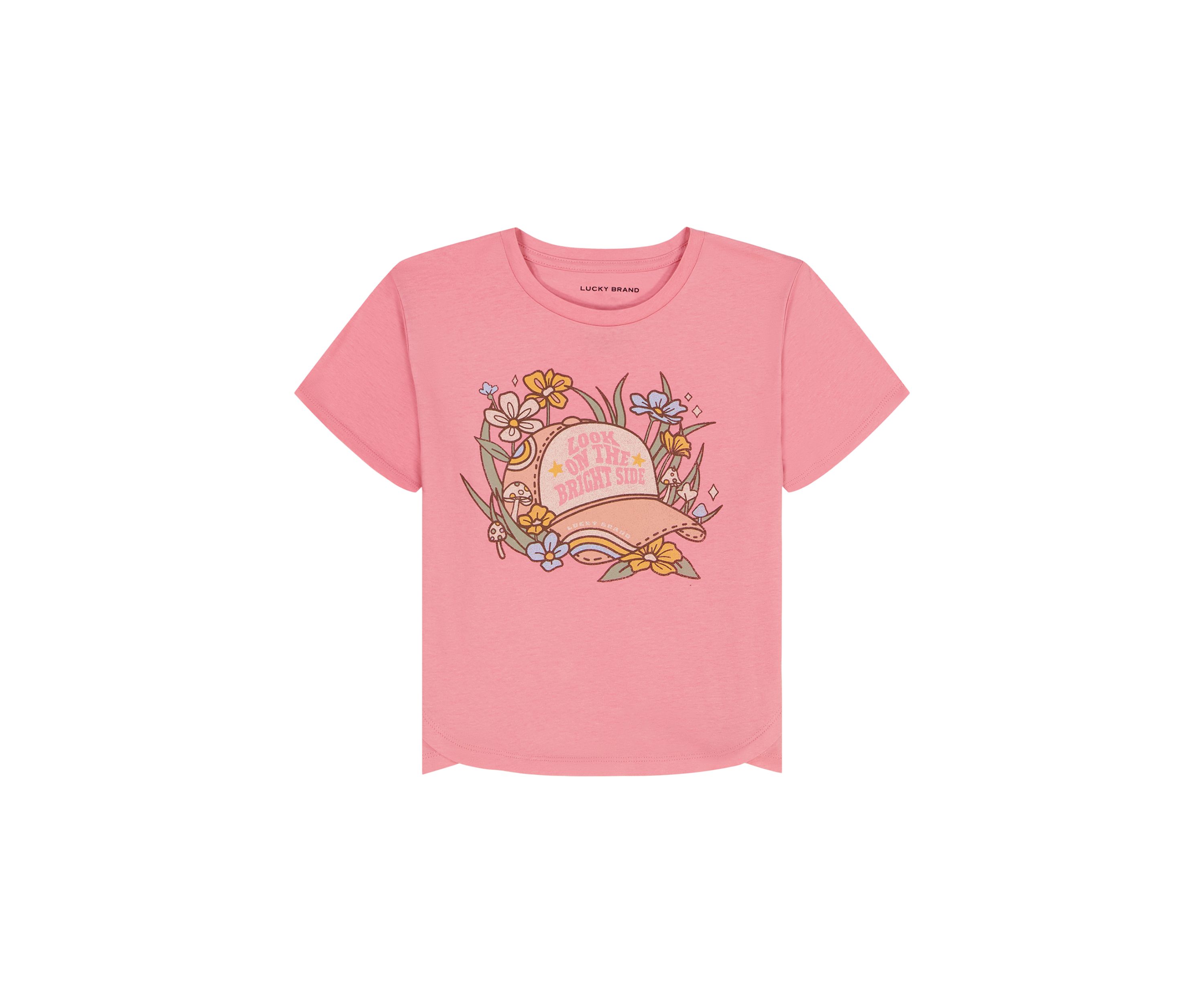Girls 7-16 Short Sleeve Trucker Hat Graphic T-Shirt