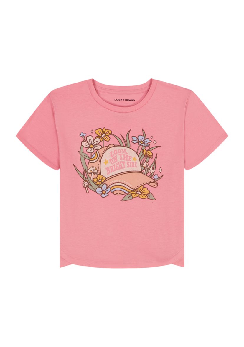 Girls 7-16 Short Sleeve Trucker Hat Graphic T-Shirt