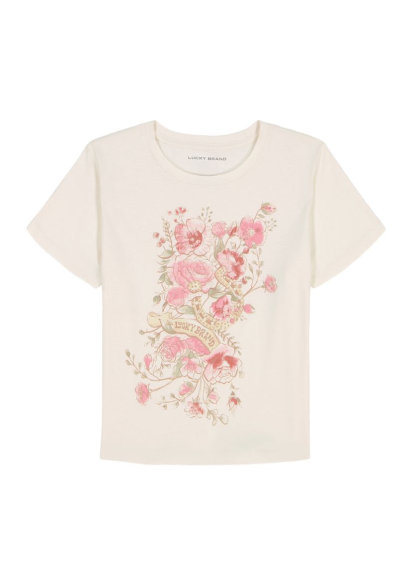 Girls 7-16 Short Sleeve Floral Graphic T-Shirt