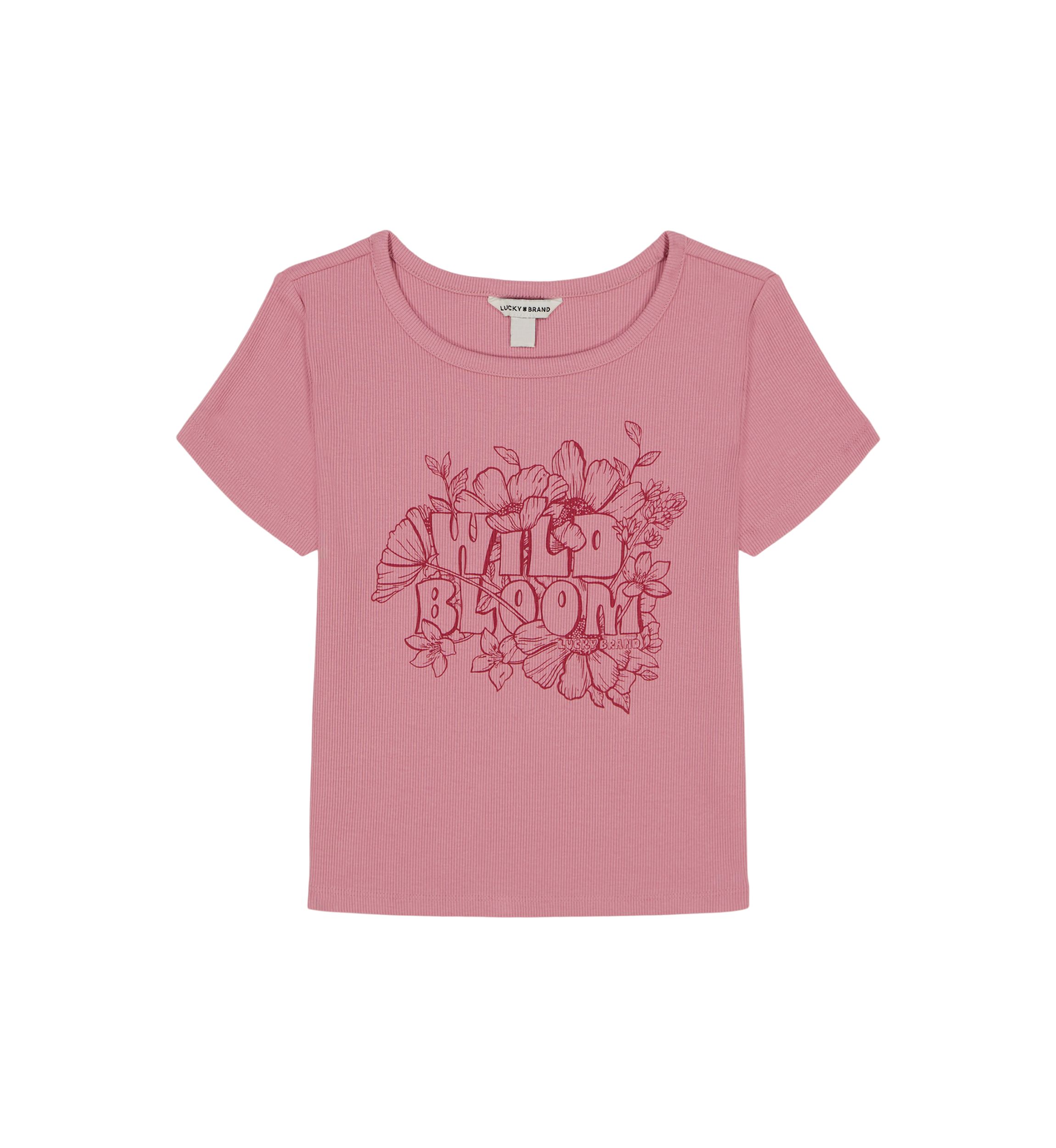 Girls 7-16 Short Sleeve Wild Bloom Baby Tee 