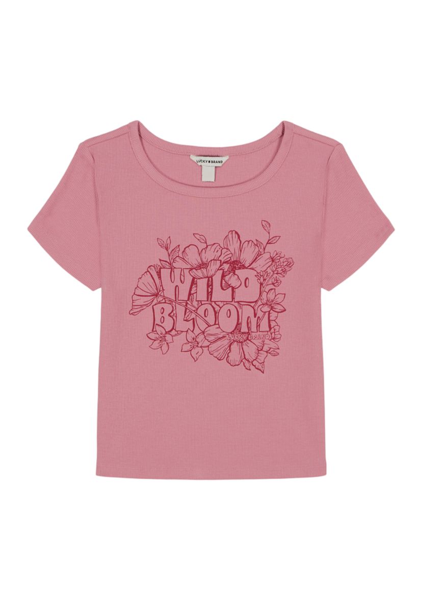 Girls 7-16 Short Sleeve Wild Bloom Baby Tee 