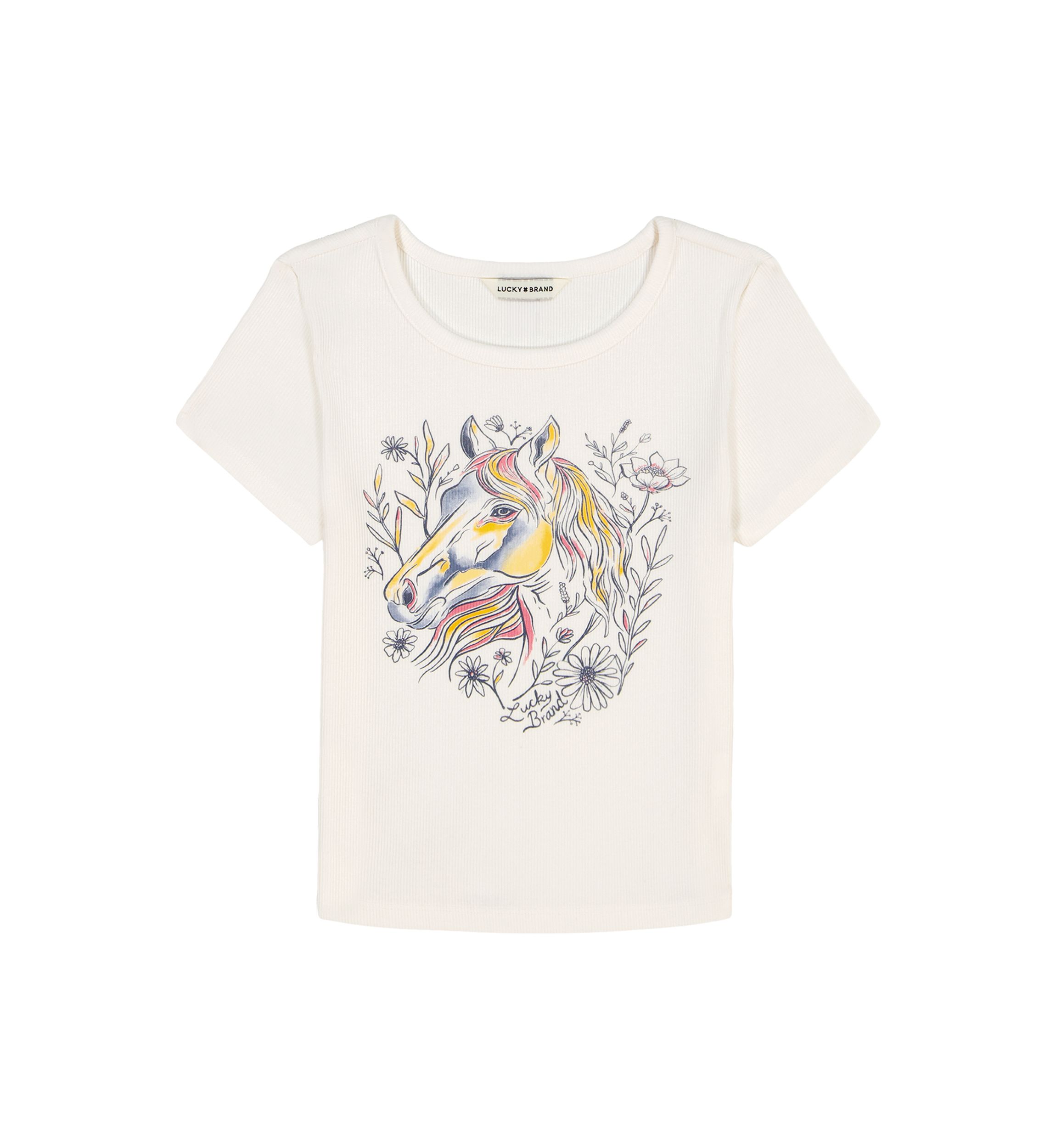Girls 7-16 Short Sleeve Horse Baby Tee