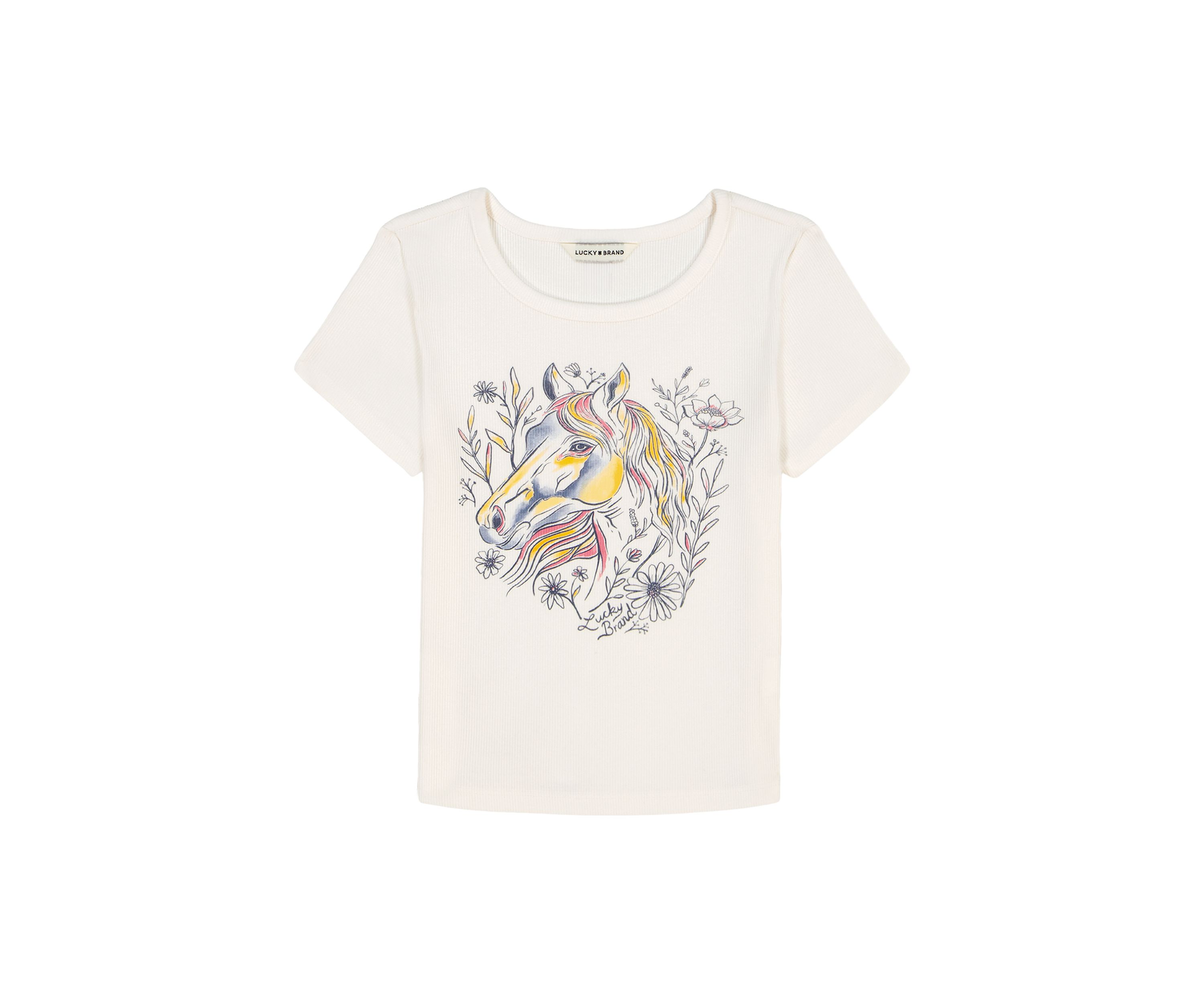 Girls 7-16 Short Sleeve Horse Baby Tee