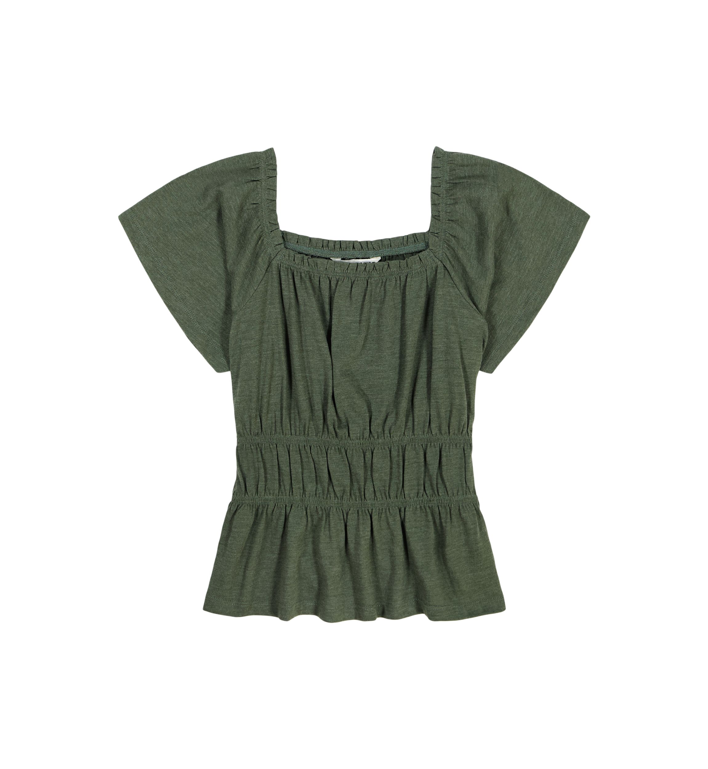 Girls 7-16 Smocked Flutter Sleeve Top