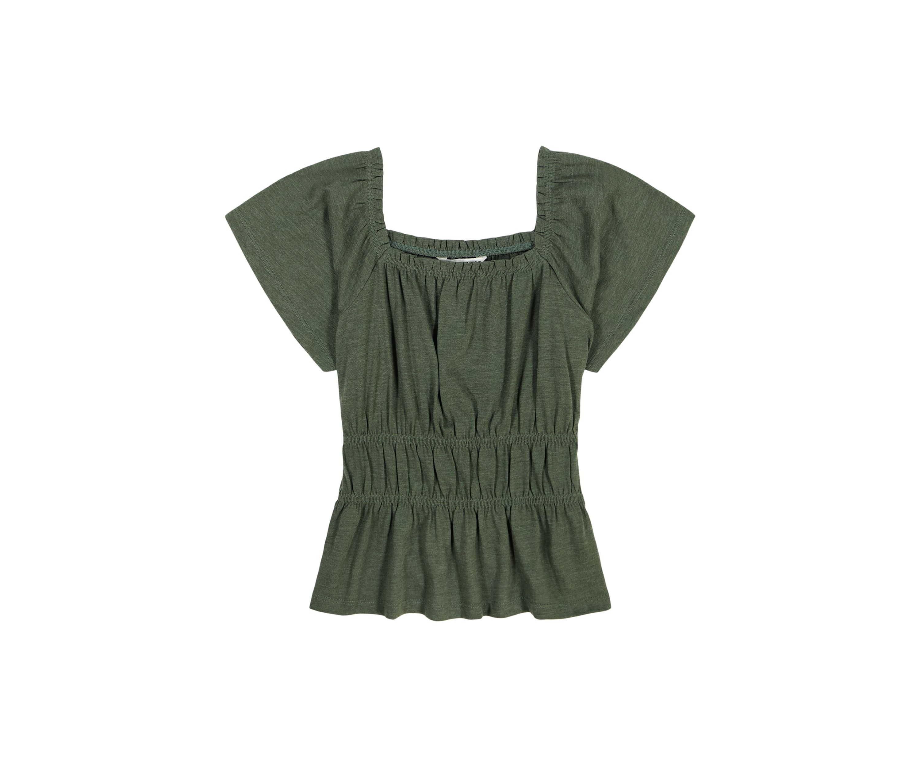 Girls 7-16 Smocked Flutter Sleeve Top