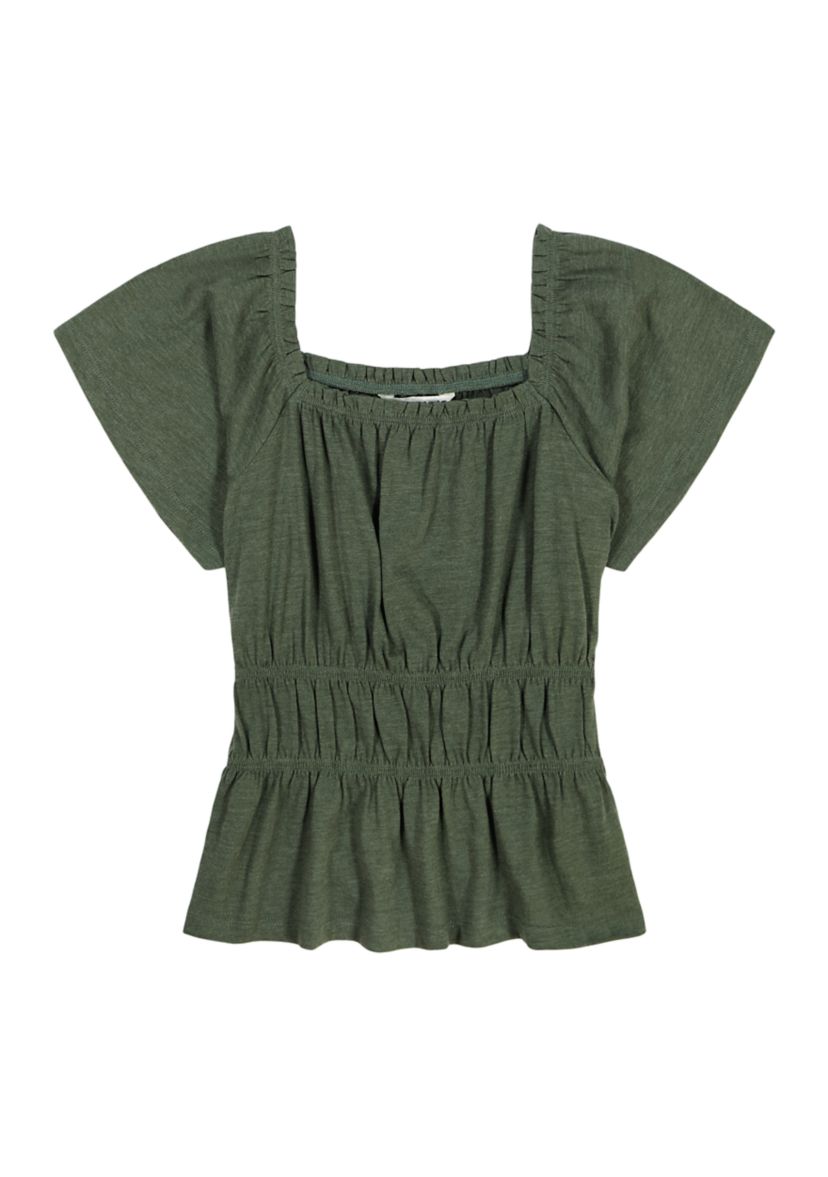 Girls 7-16 Smocked Flutter Sleeve Top