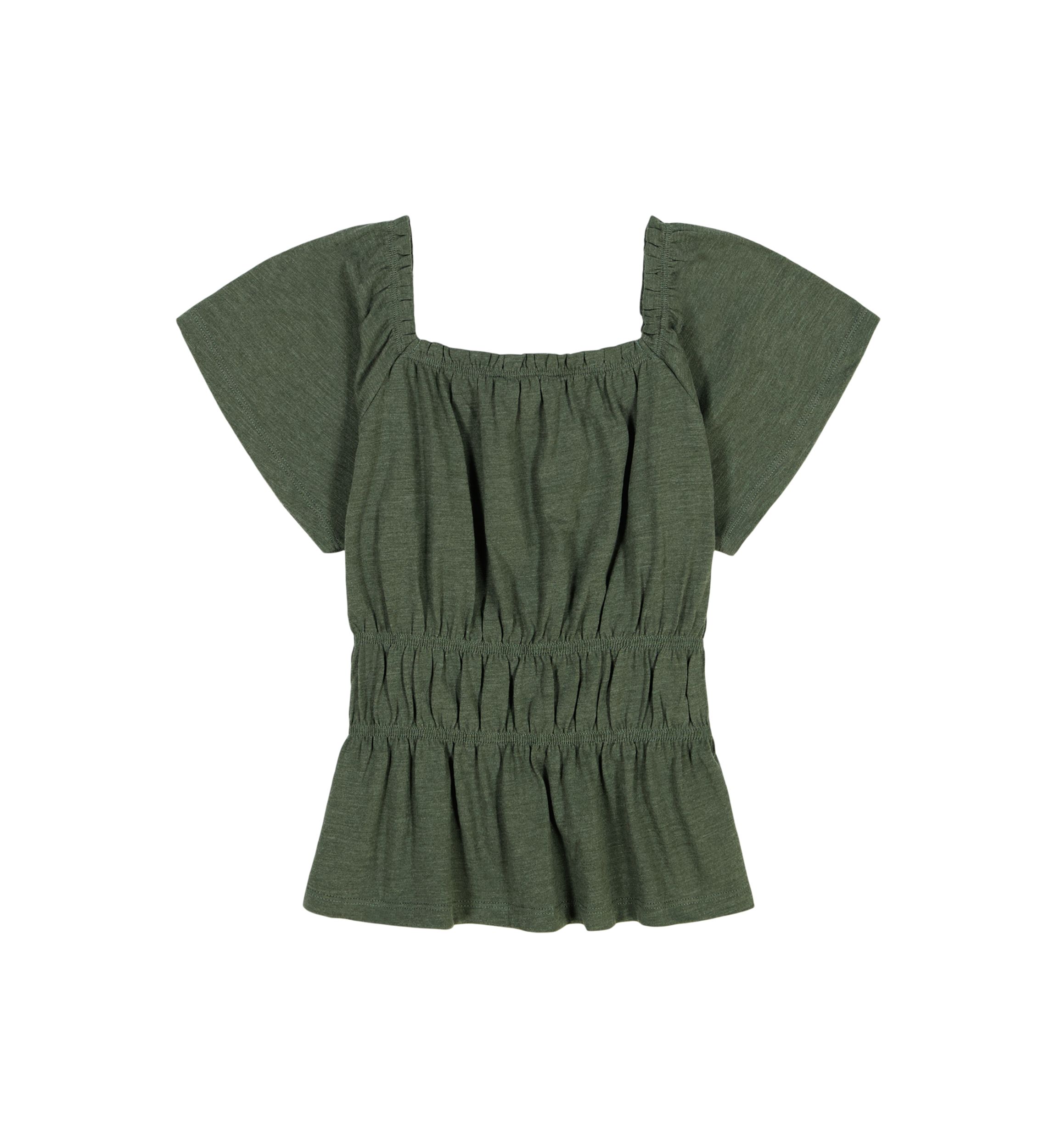Girls 7-16 Smocked Flutter Sleeve Top
