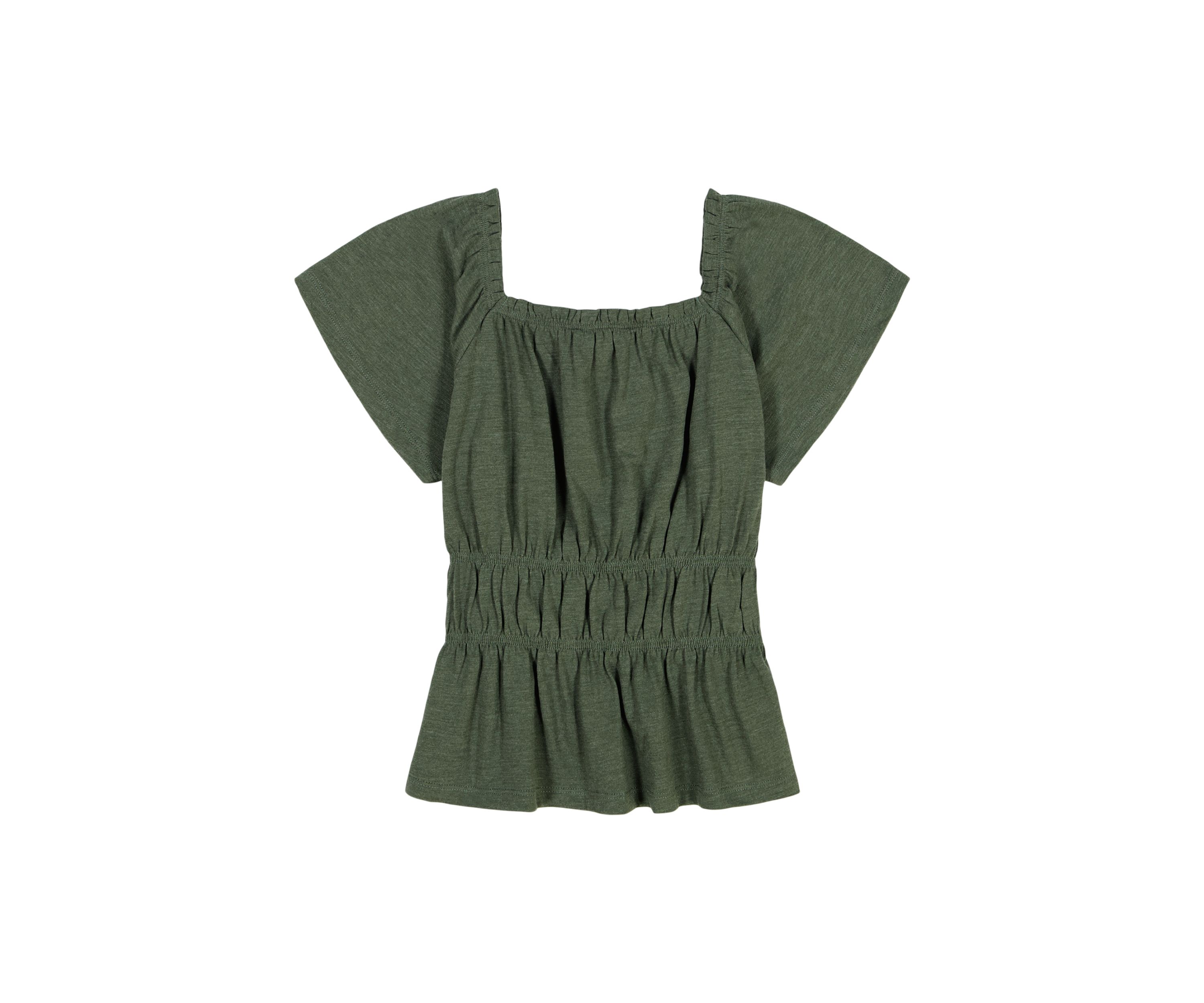 Girls 7-16 Smocked Flutter Sleeve Top