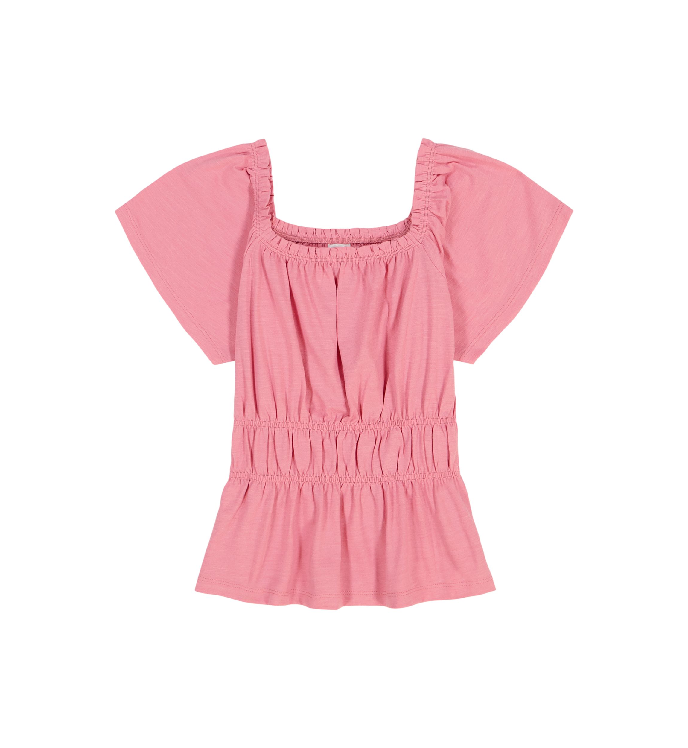 Girls 7-16 Smocked Flutter Sleeve Top