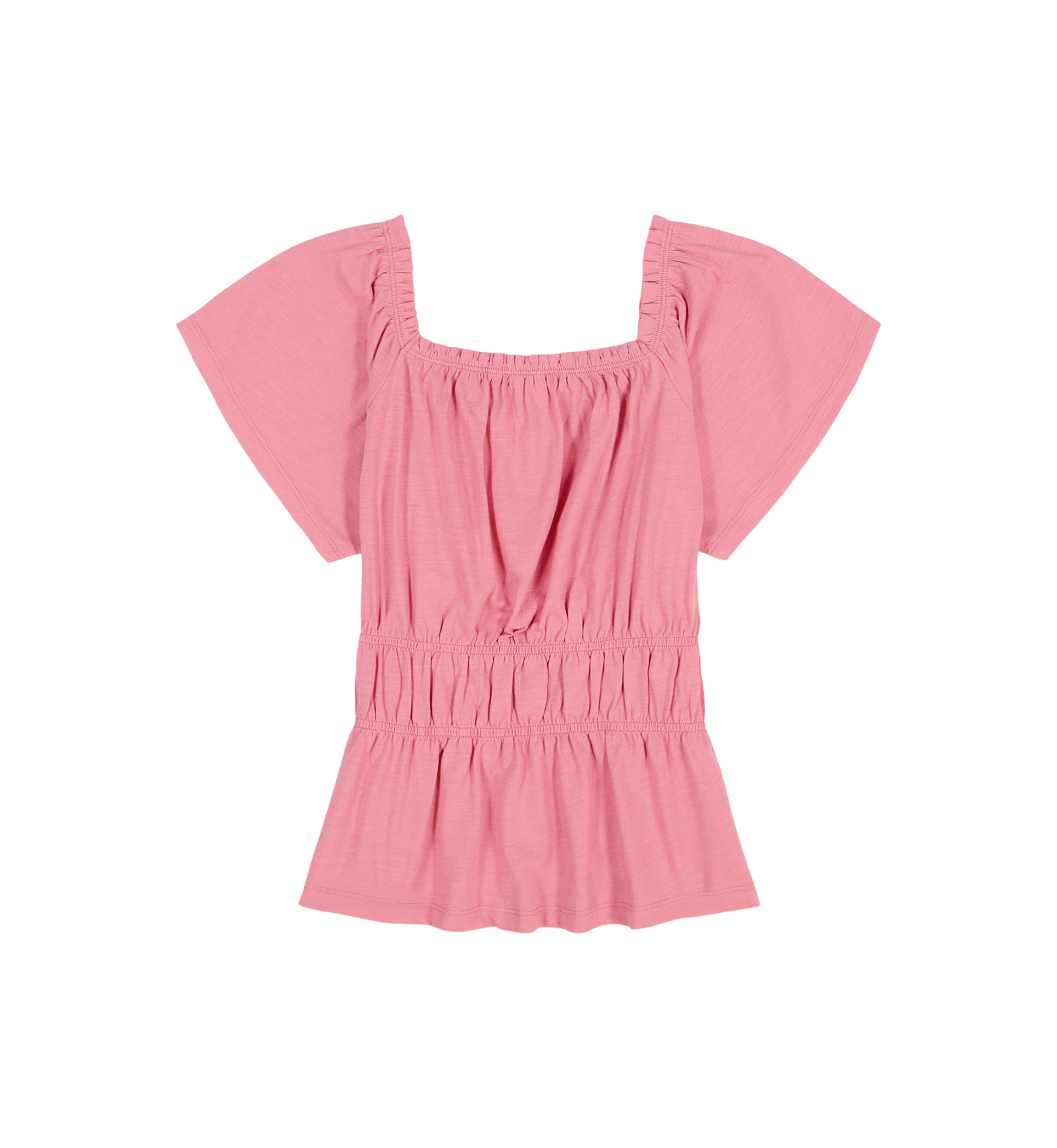 Girls 7-16 Smocked Flutter Sleeve Top