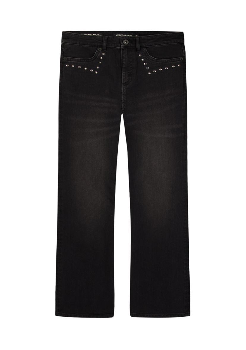 Girls 7-16 High Rise Flare Jeans with Studs