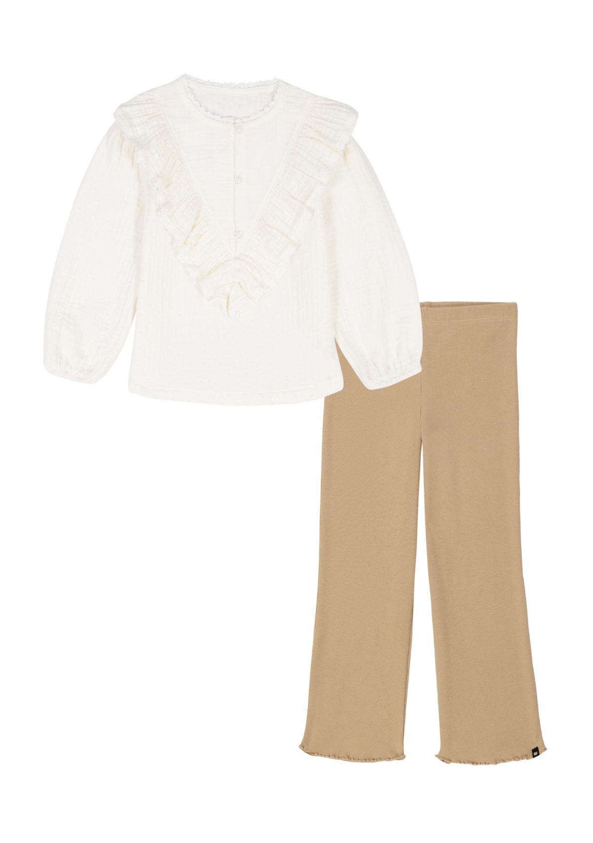 Girls 4-6x Clip Dot Faux Suede Flare Pant Set