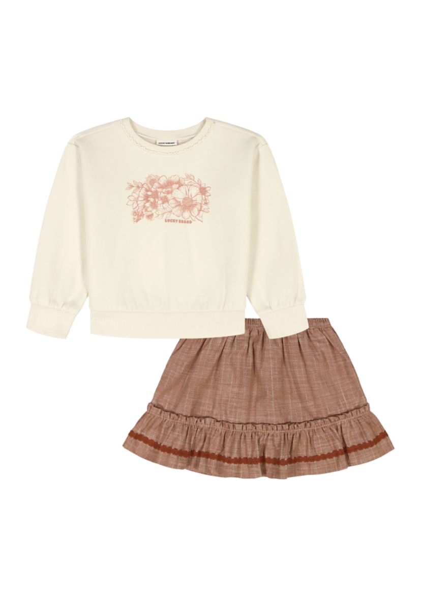 Girls 4-6x Lurex Skirt Set