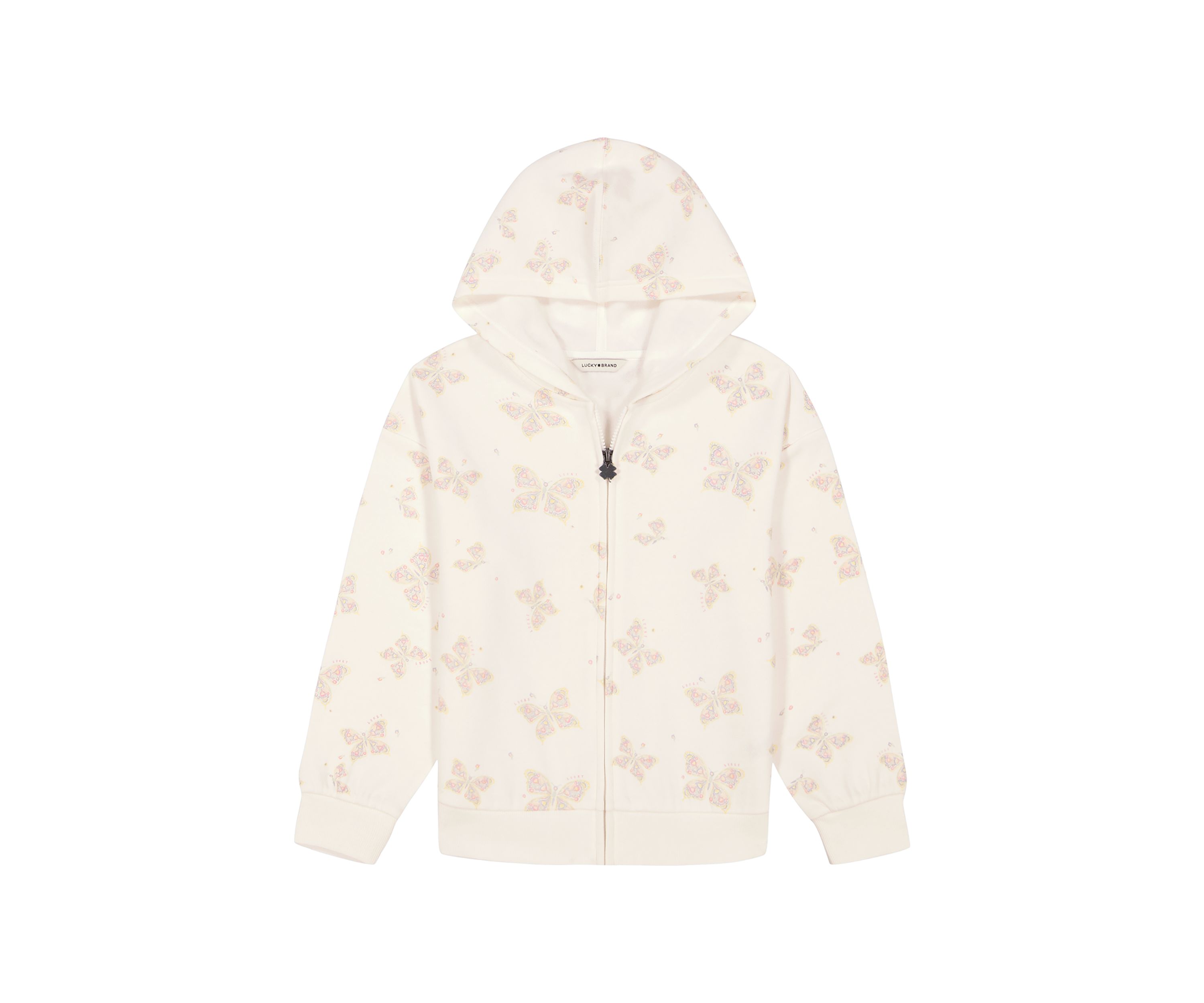 Girls 7-16 Butterfly Printed Full Zip Hoodie