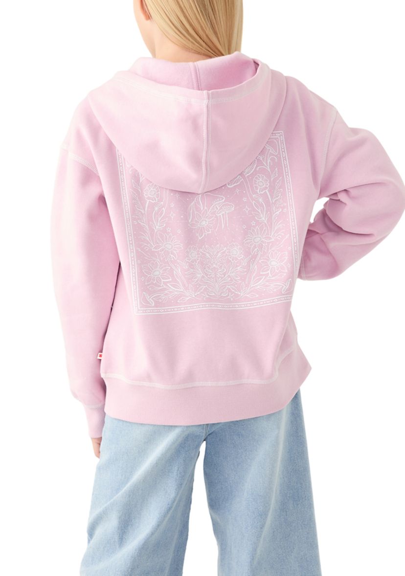 Girls 7-16 Mushroom Stamp Full Zip Sweatshirt
