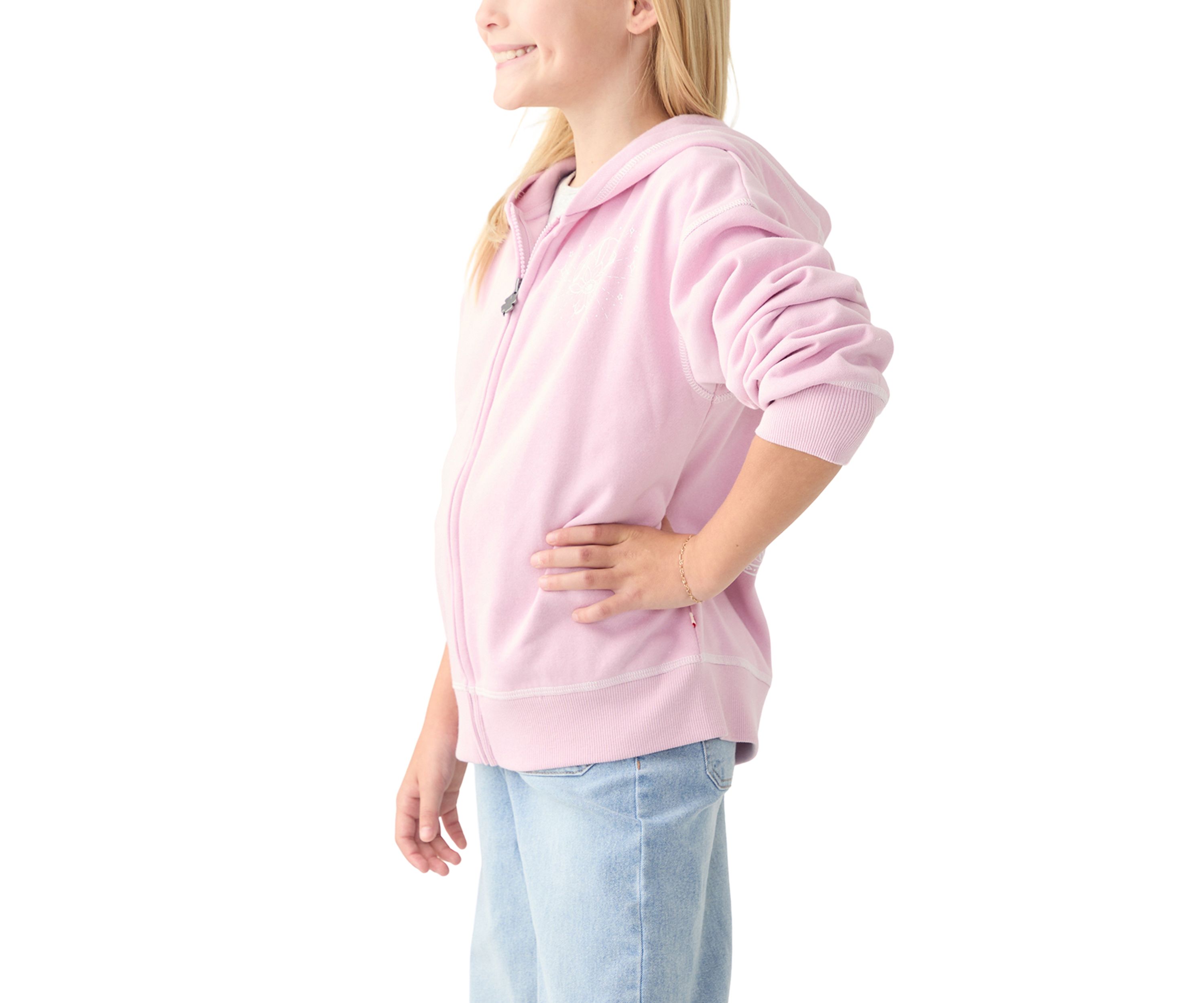 Girls 7-16 Mushroom Stamp Full Zip Sweatshirt