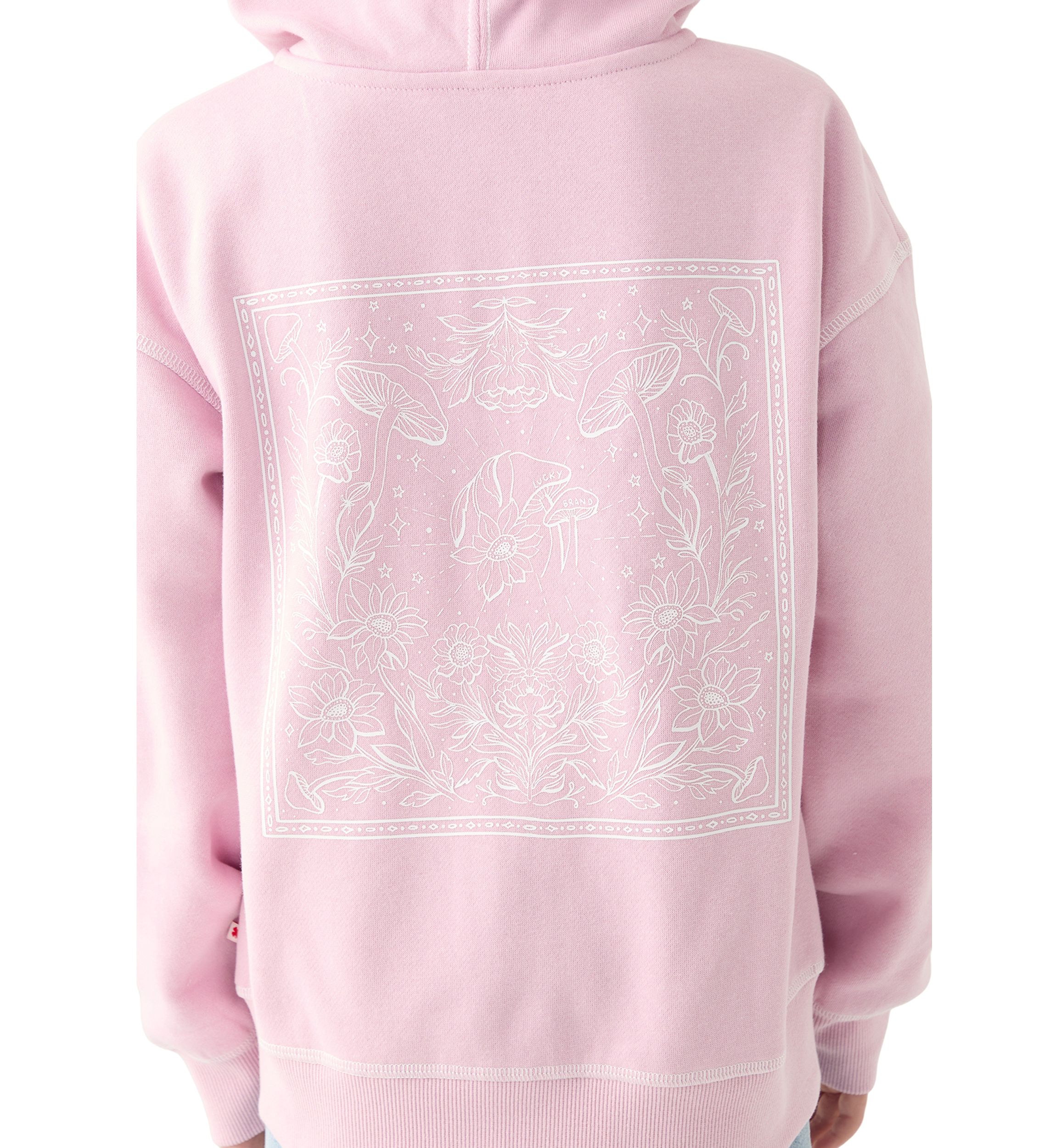 Girls 7-16 Mushroom Stamp Full Zip Sweatshirt