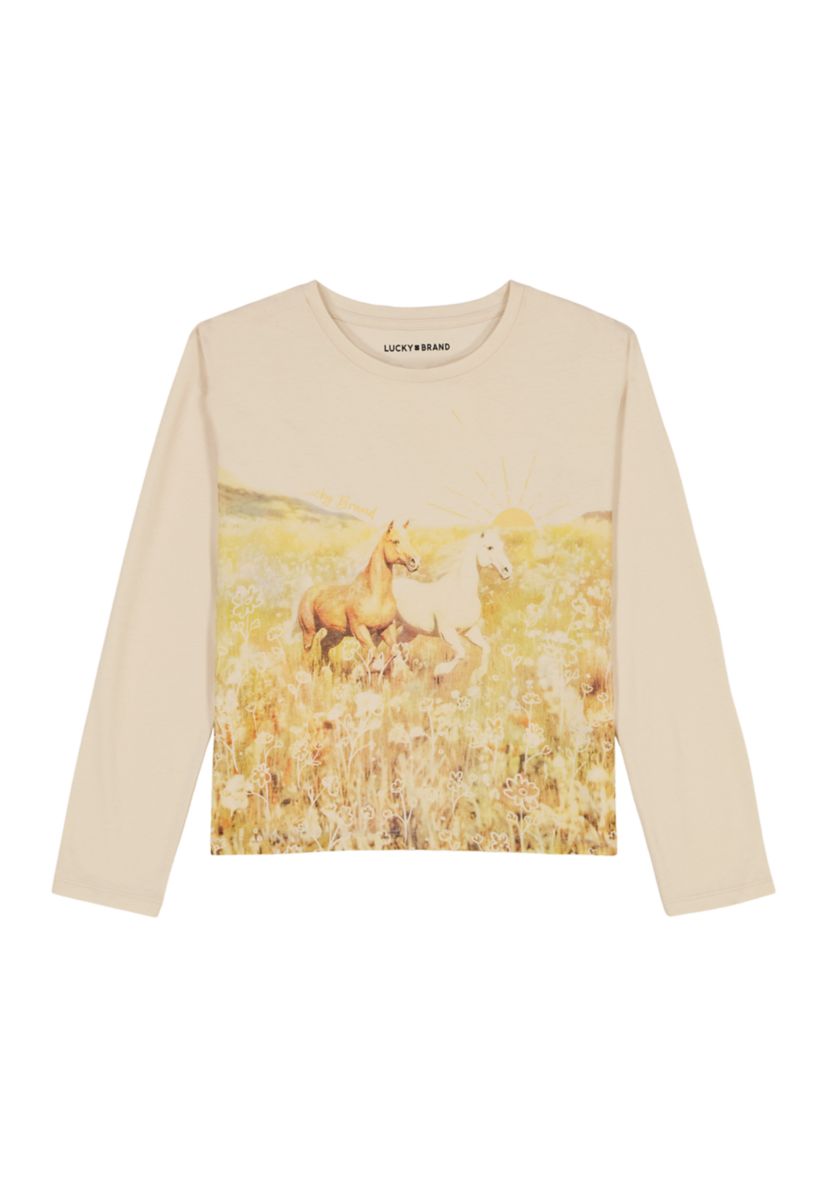 Girls 7-16 Horse Meadow Printed Top