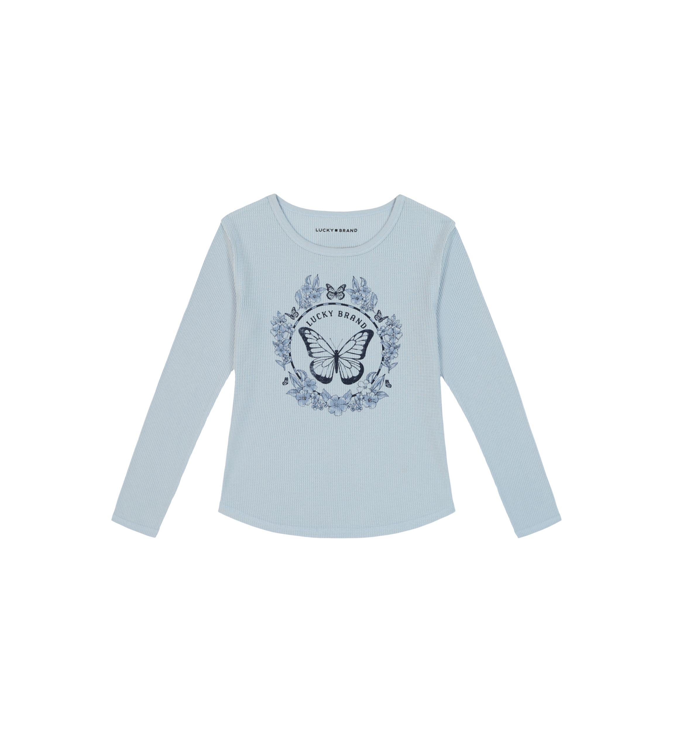 Girls 7-16 Long Sleeve Butterfly Graphic T-Shirt 
