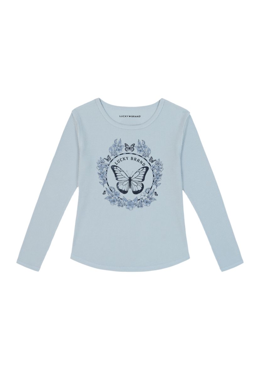 Girls 7-16 Long Sleeve Butterfly Graphic T-Shirt 