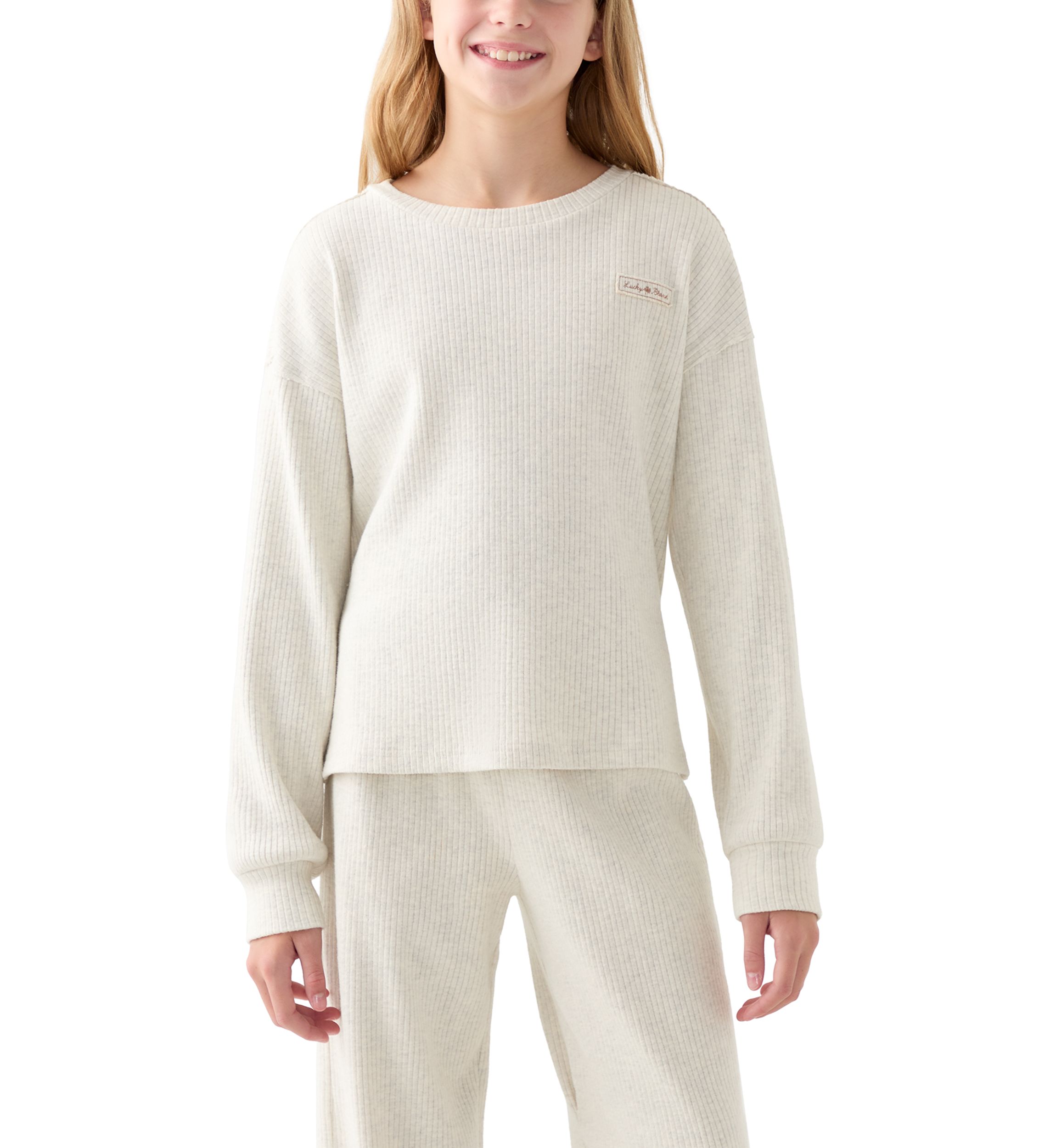 Girls 7-16 Thick Ribbed Crew Neck T-Shirt