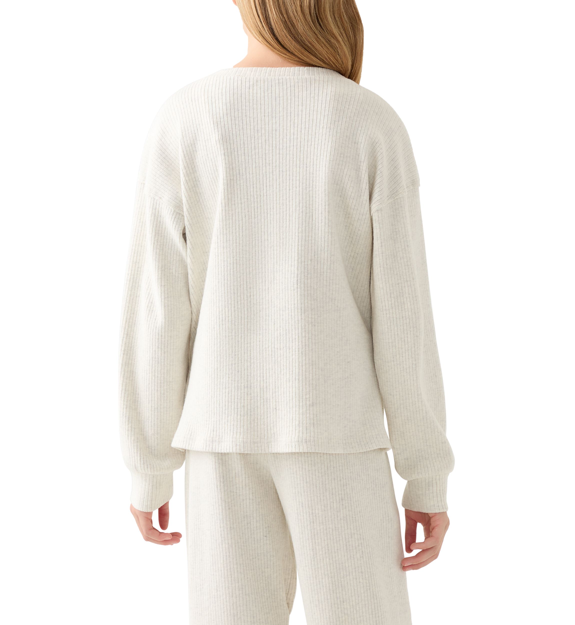 Girls 7-16 Thick Ribbed Crew Neck T-Shirt