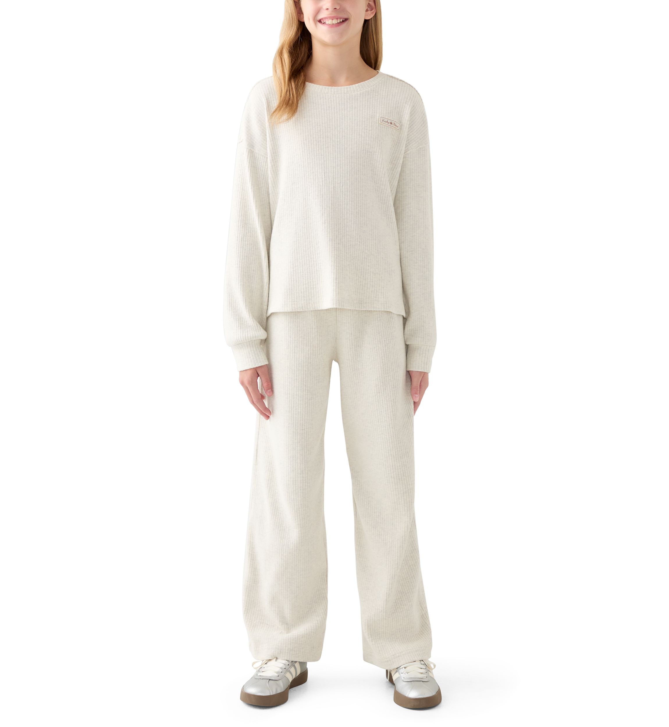 Girls 7-16 Thick Ribbed Crew Neck T-Shirt