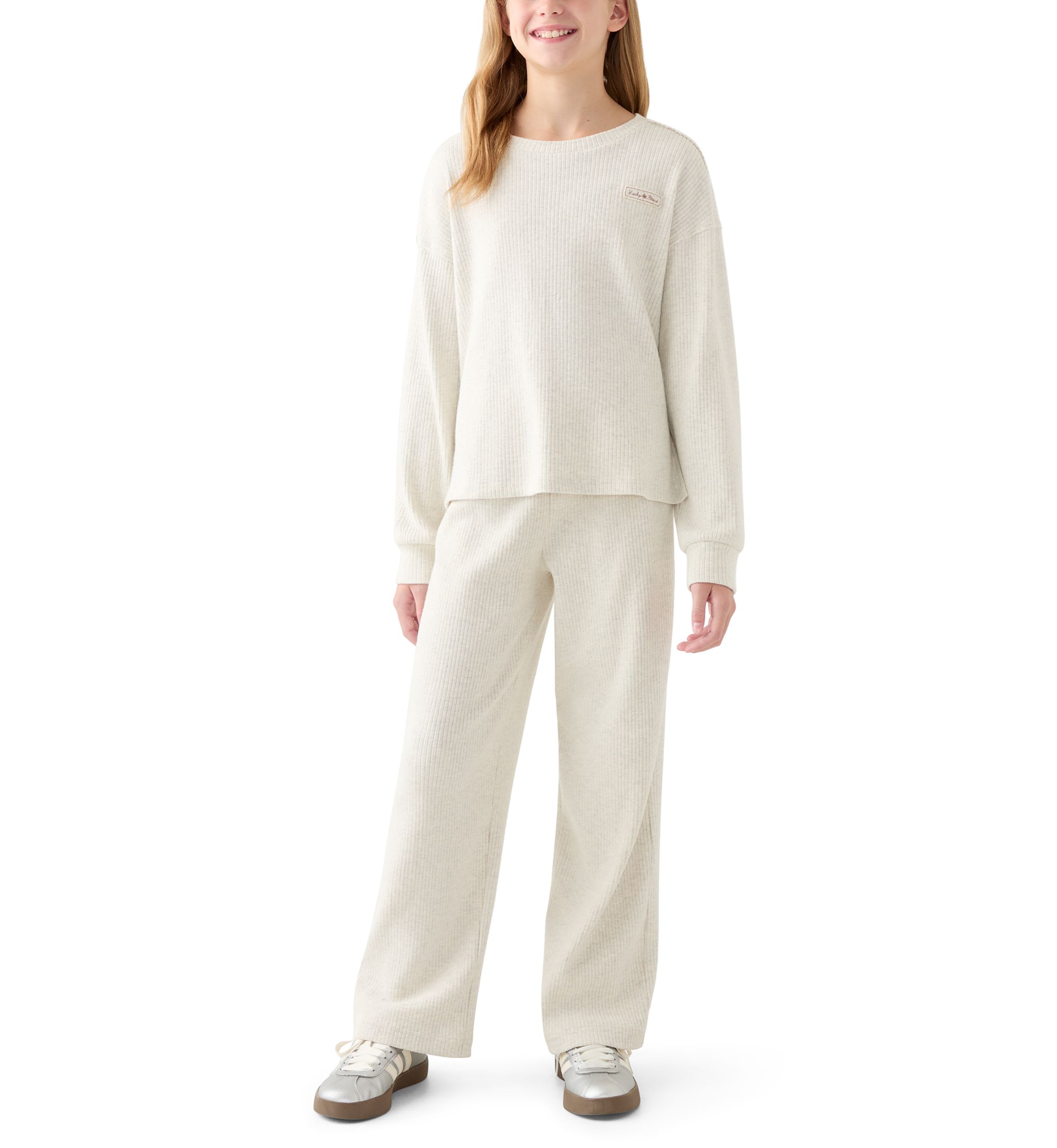 Girls 7-16 Thick Rib Knit Wide Leg Pants