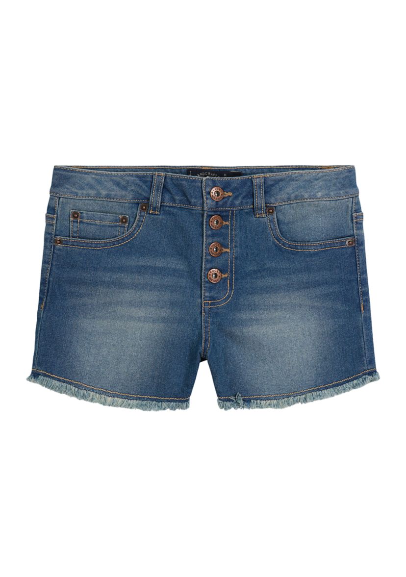 Girls 7-16 4-Button Shorts 