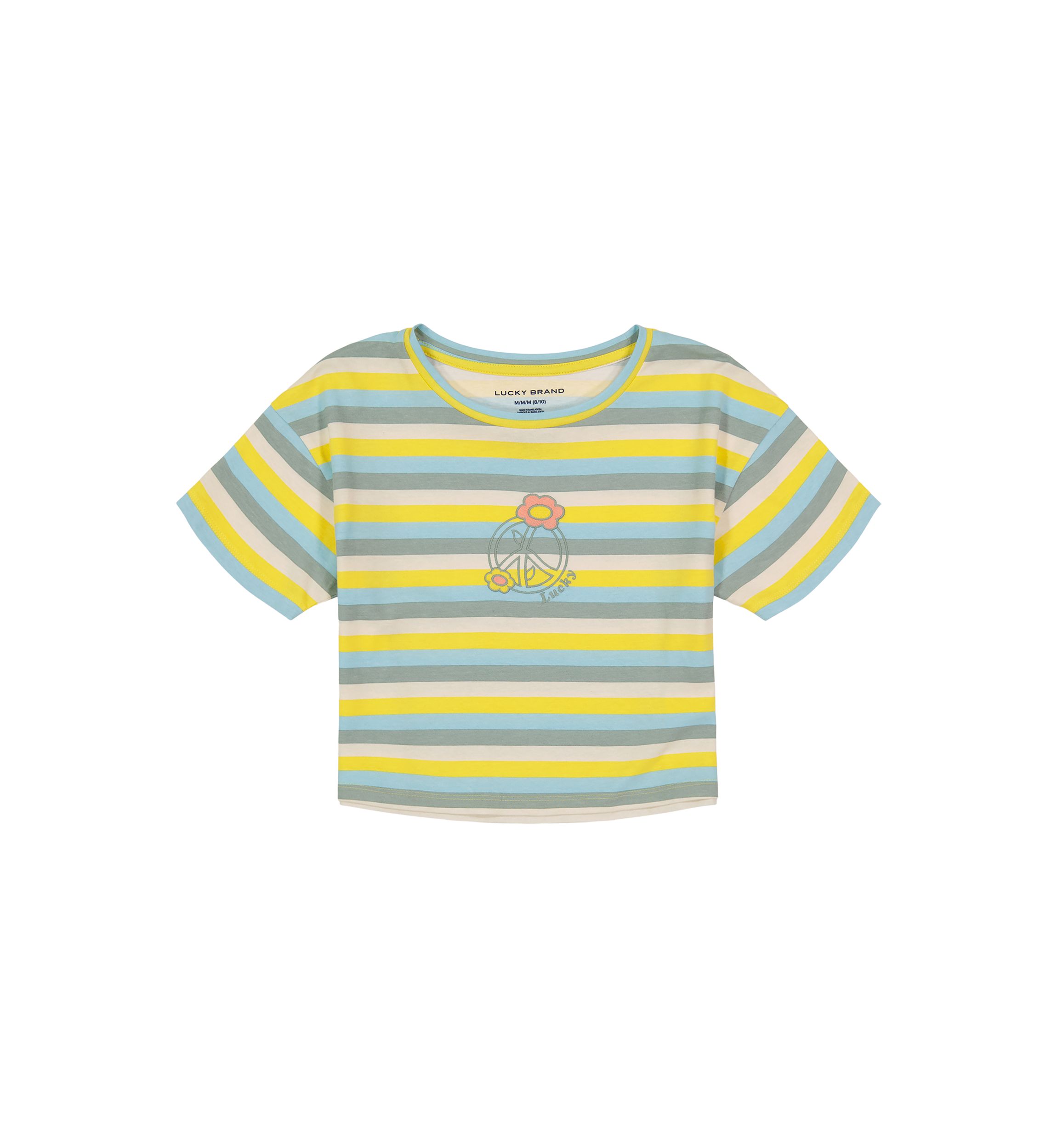 Girls 7-16 Retro Striped Peace Graphic T-Shirt 