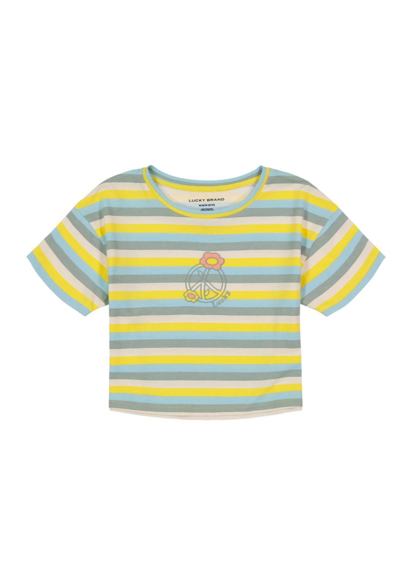 Girls 7-16 Retro Striped Peace Graphic T-Shirt 