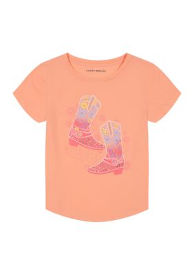 Lucky Brand Big Girls Peace Flower T-Shirt - Short Sleeve