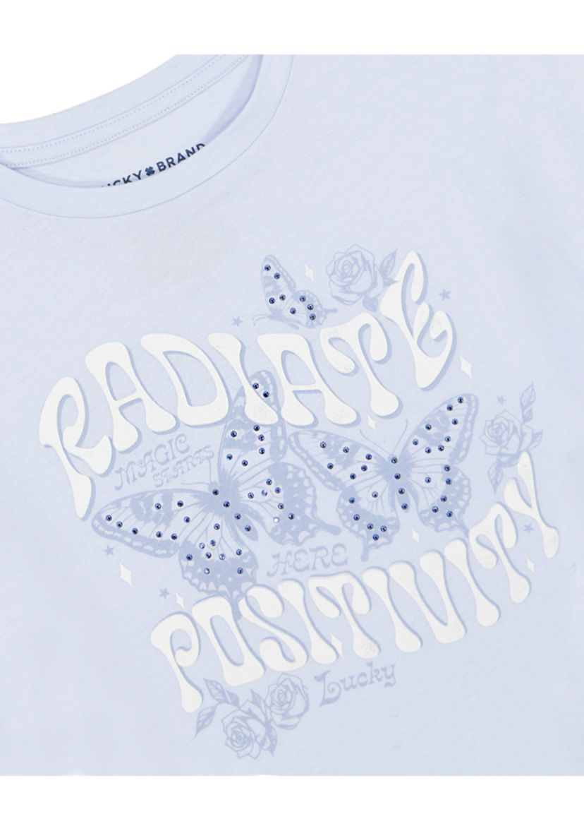 Girls 7-16 Short Sleeve Positivity Graphic T-Shirt 