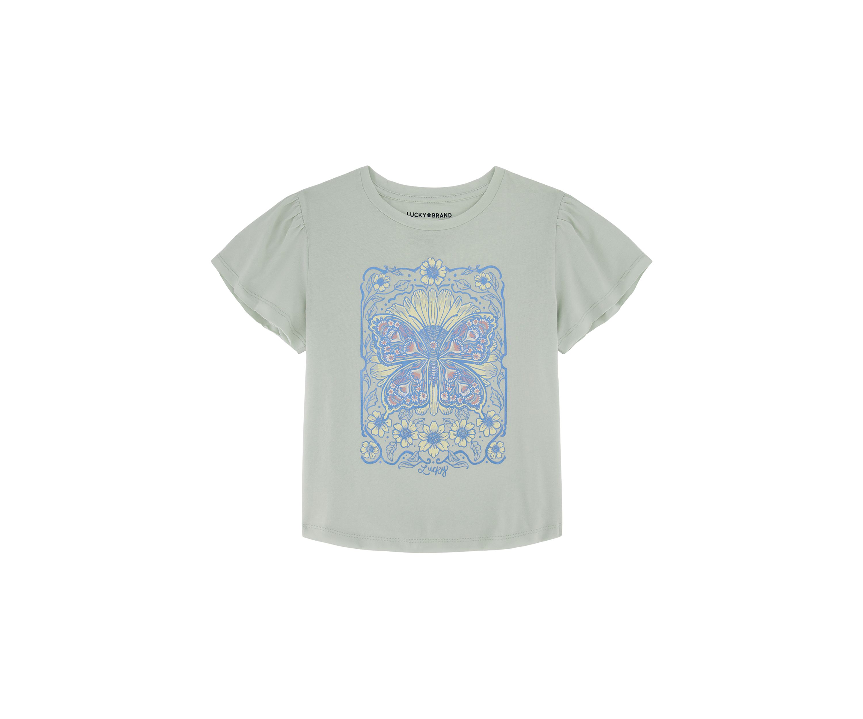 Girls 7-16 Short Sleeve Butterfly Graphic T-Shirt 