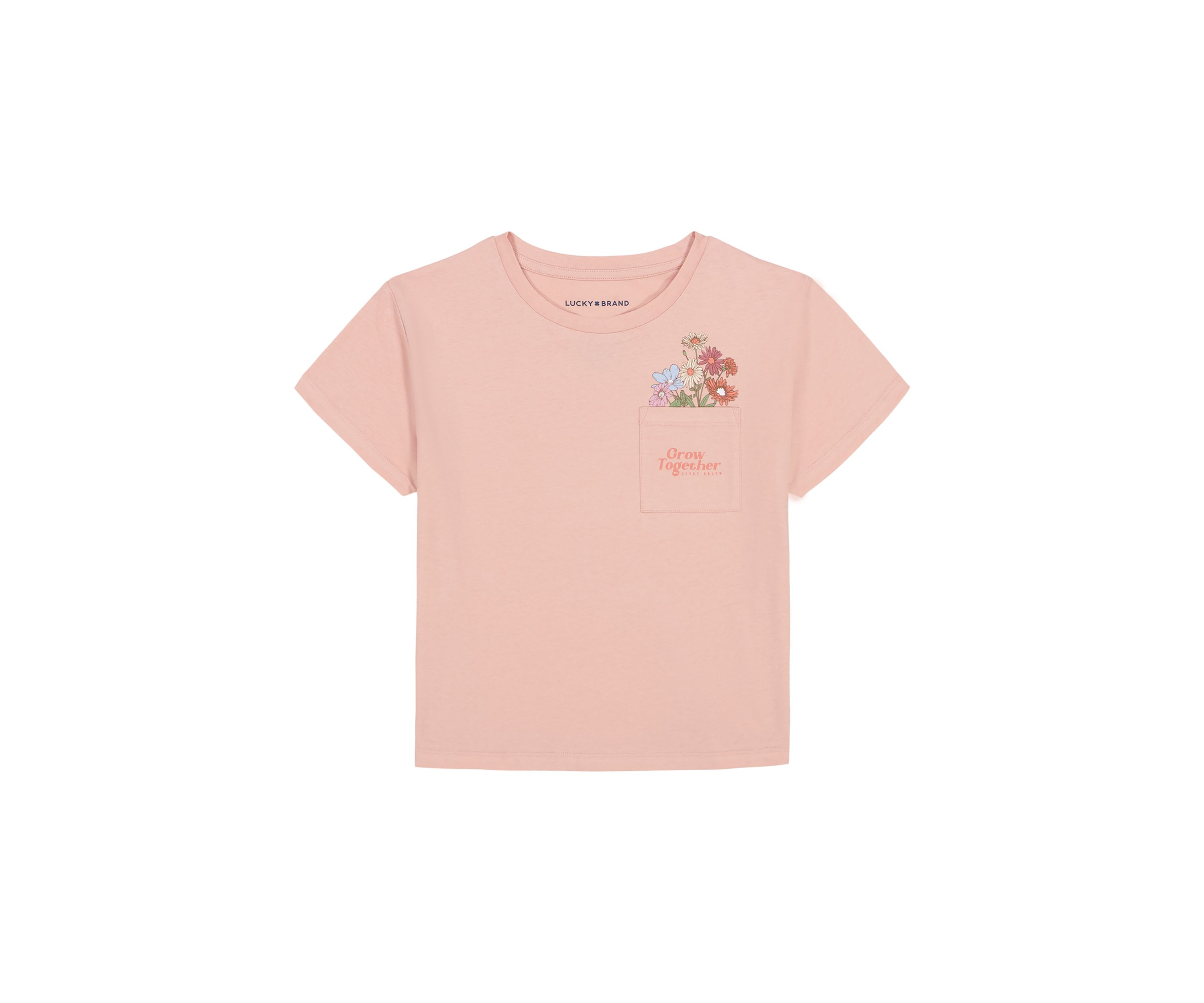 Girls 7-16 Floral Graphic Pocket T-Shirt
