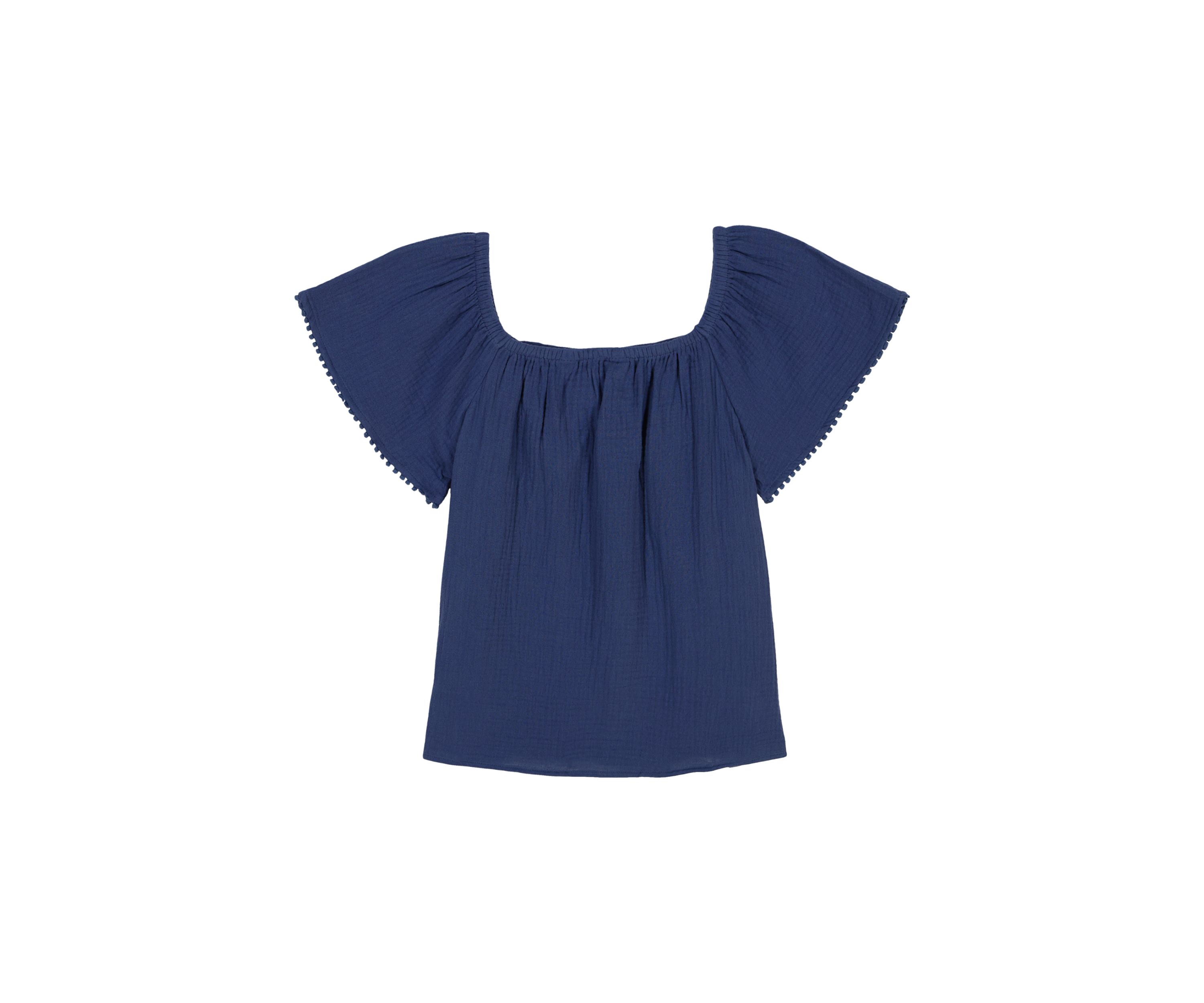 Girls 7-16 Short Flutter Sleeve Gauze Top