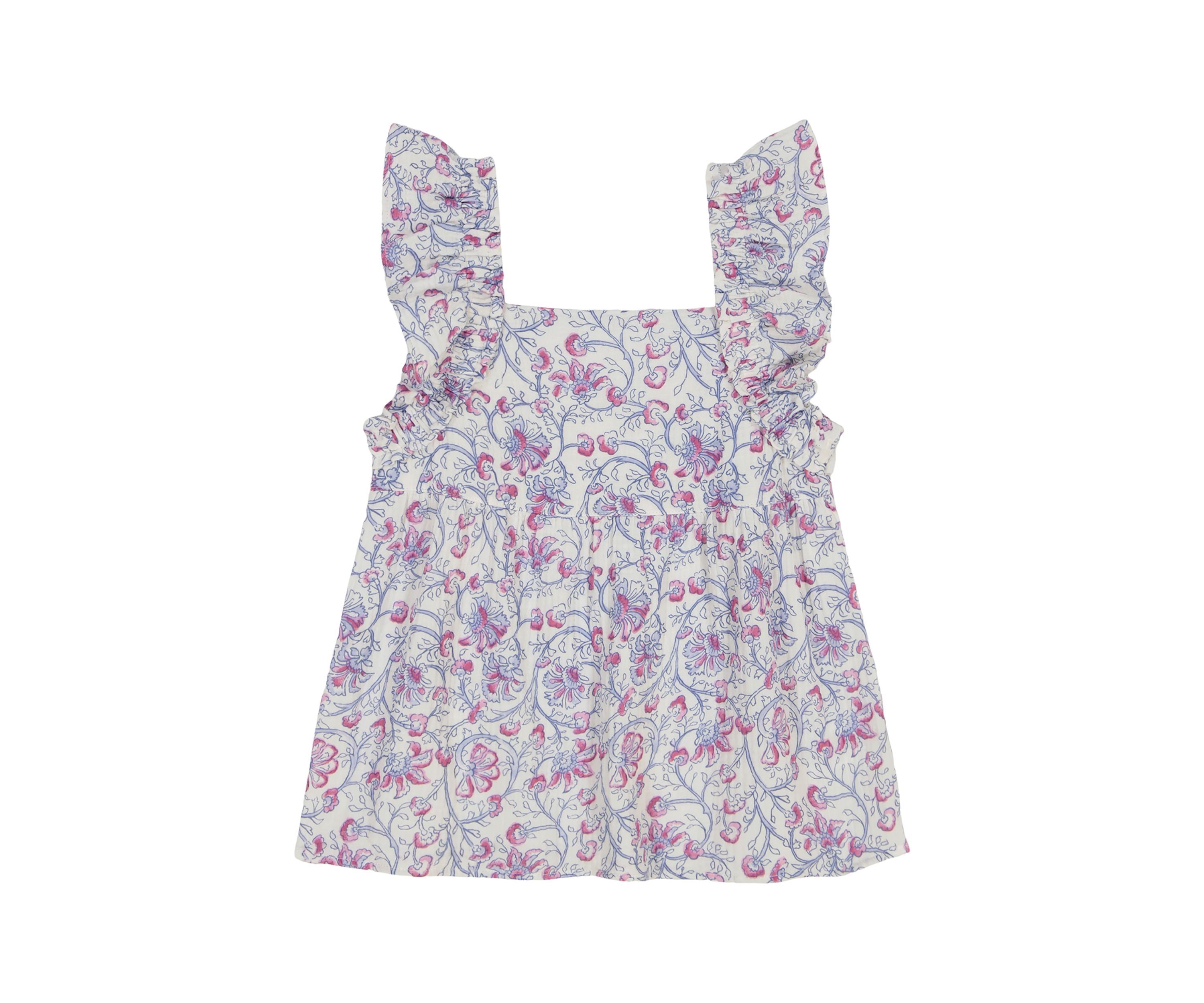 Girls 7-16 Flutter Sleeve Floral Top 