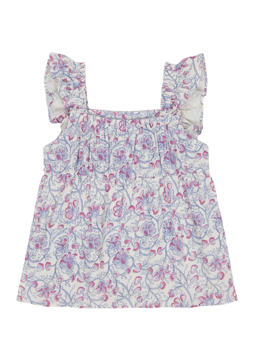 Girls 7-16 Flutter Sleeve Floral Top 
