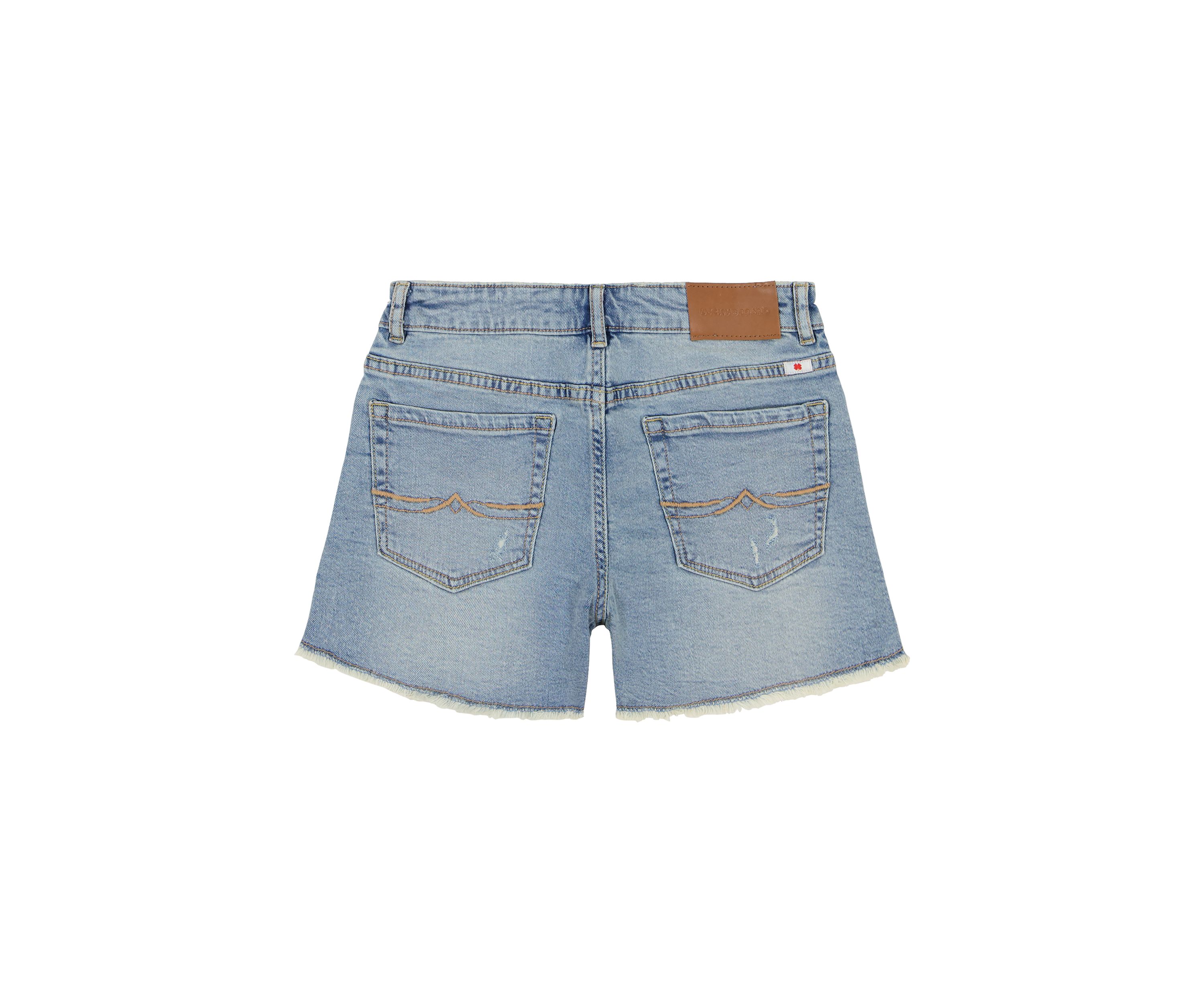 Girls 7-16 Mid Rise Destructed Shorts