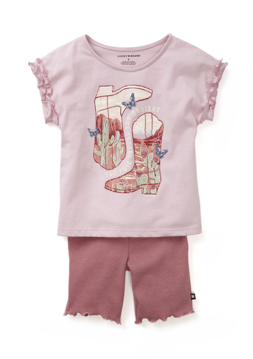 Girls 4-6x Bike Shorts Set