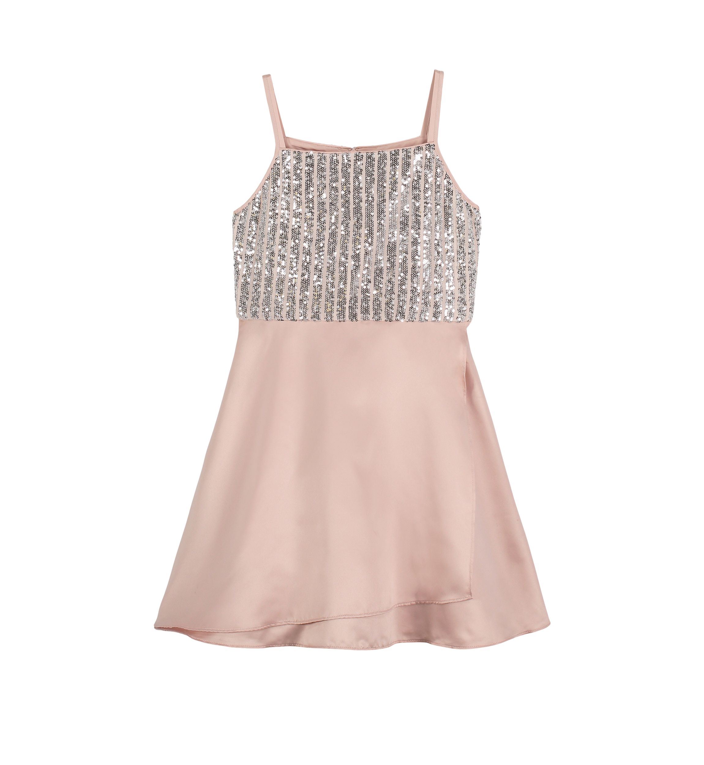 Girls 7-16 Sequin Bodice with Charmeuse Skirt Dress 