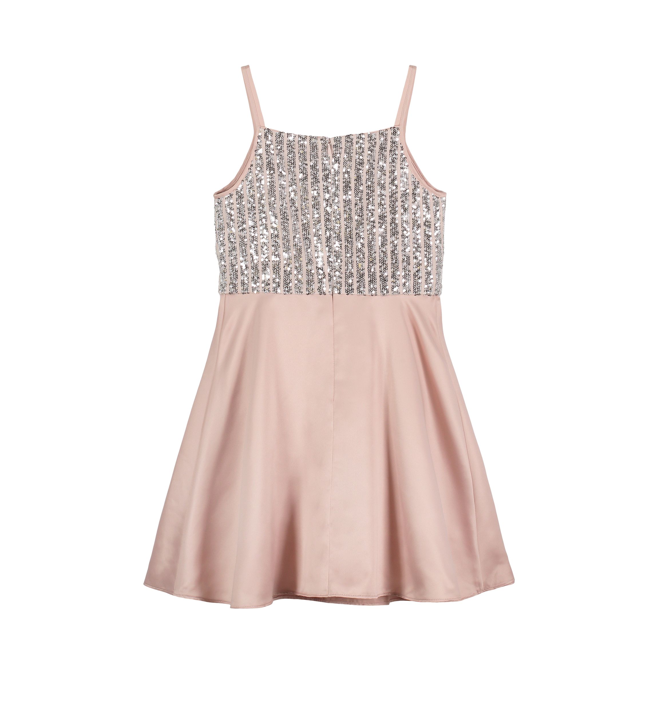 Girls 7-16 Sequin Bodice with Charmeuse Skirt Dress 