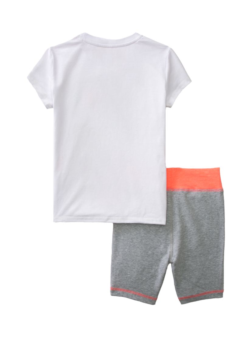 Girls 4-6x Short Sleeve Graphic T-Shirt and Bike Shorts Set